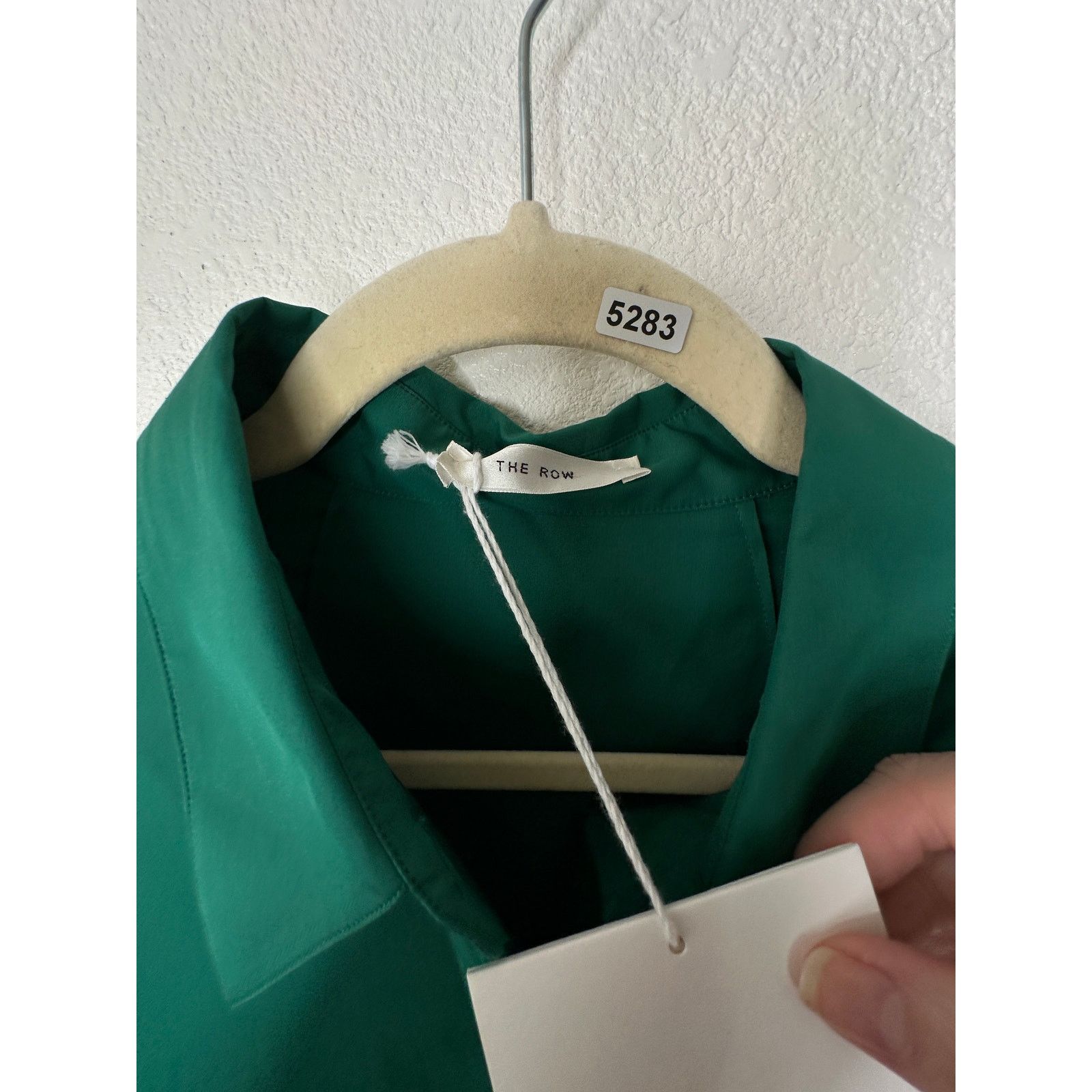 The Row NWT The Row Green Long Sleeve 3/4 Button Belted Shirtdress L Size L / US 10 / IT 46 - 12 Thumbnail