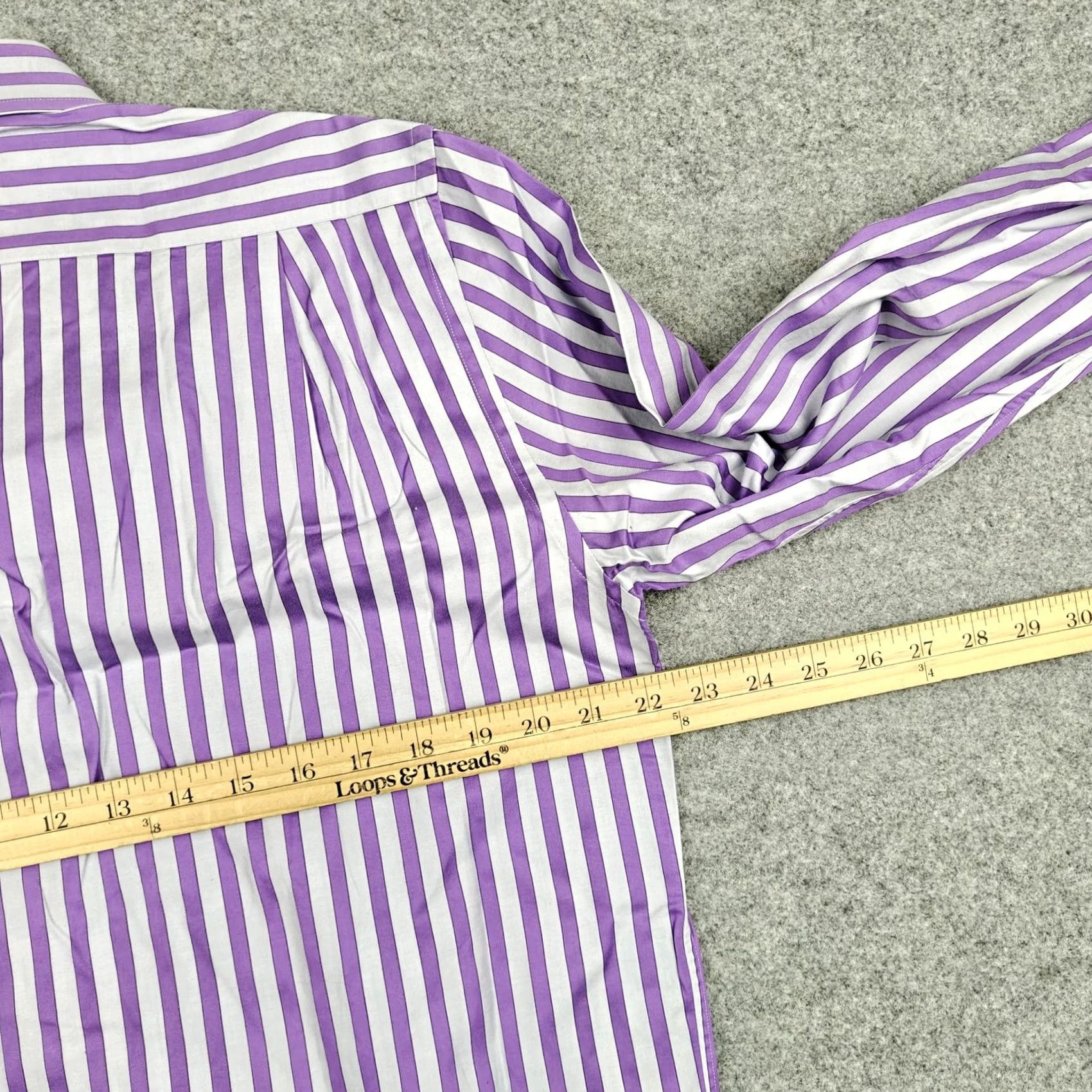 Robert Graham Robert Graham Shirt Mens M Purple Stripe Cotton Long Sleeve Button-Up Size US M / EU 48-50 / 2 - 7 Thumbnail