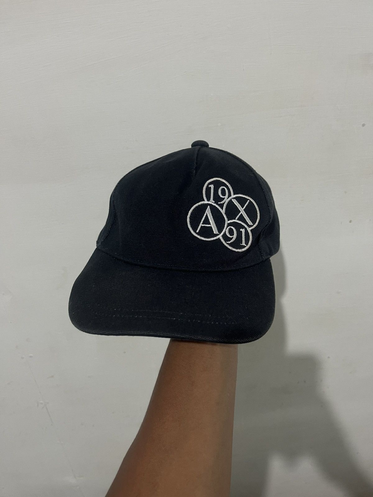 Armani Exchange Classic black A|X 1991 cap with sleek embroidery design. Size ONE SIZE - 2 Thumbnail