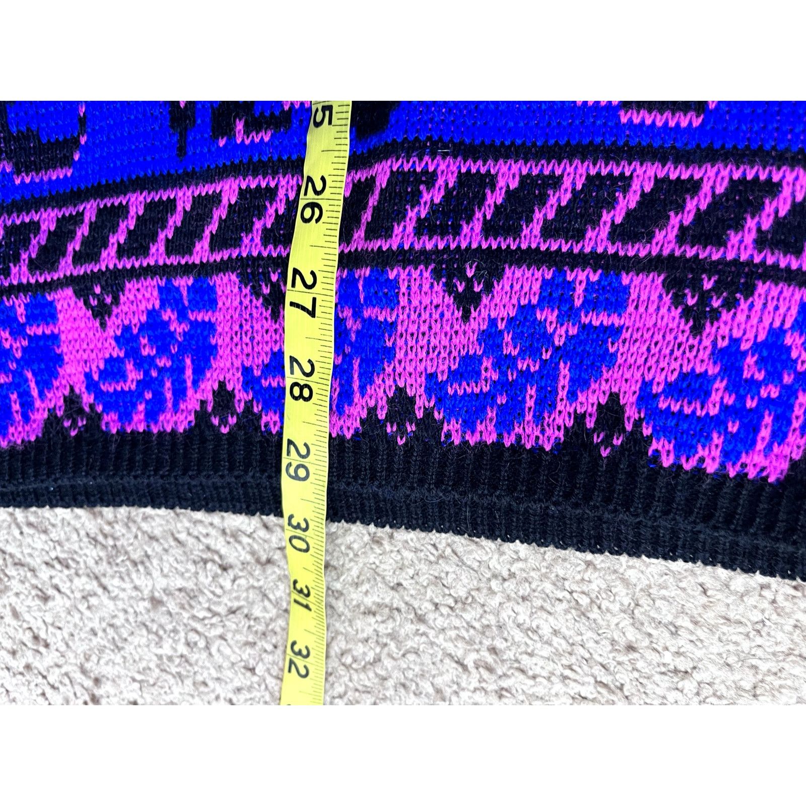Vintage Women's Vintage Purple and Black Sweater M Size M / US 6-8 / IT 42-44 - 6 Thumbnail