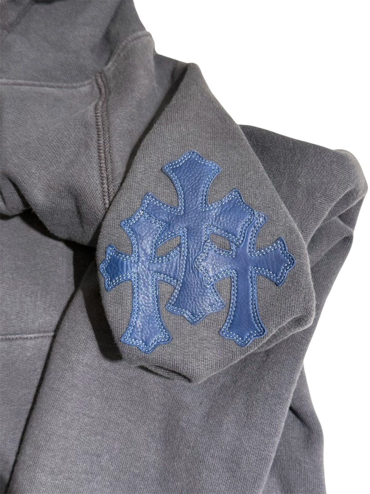 Chrome Hearts Chrome Hearts XL Triple Cross Leather Patches Navy Hoodie Size US XL / EU 56 / 4 - 4 Thumbnail