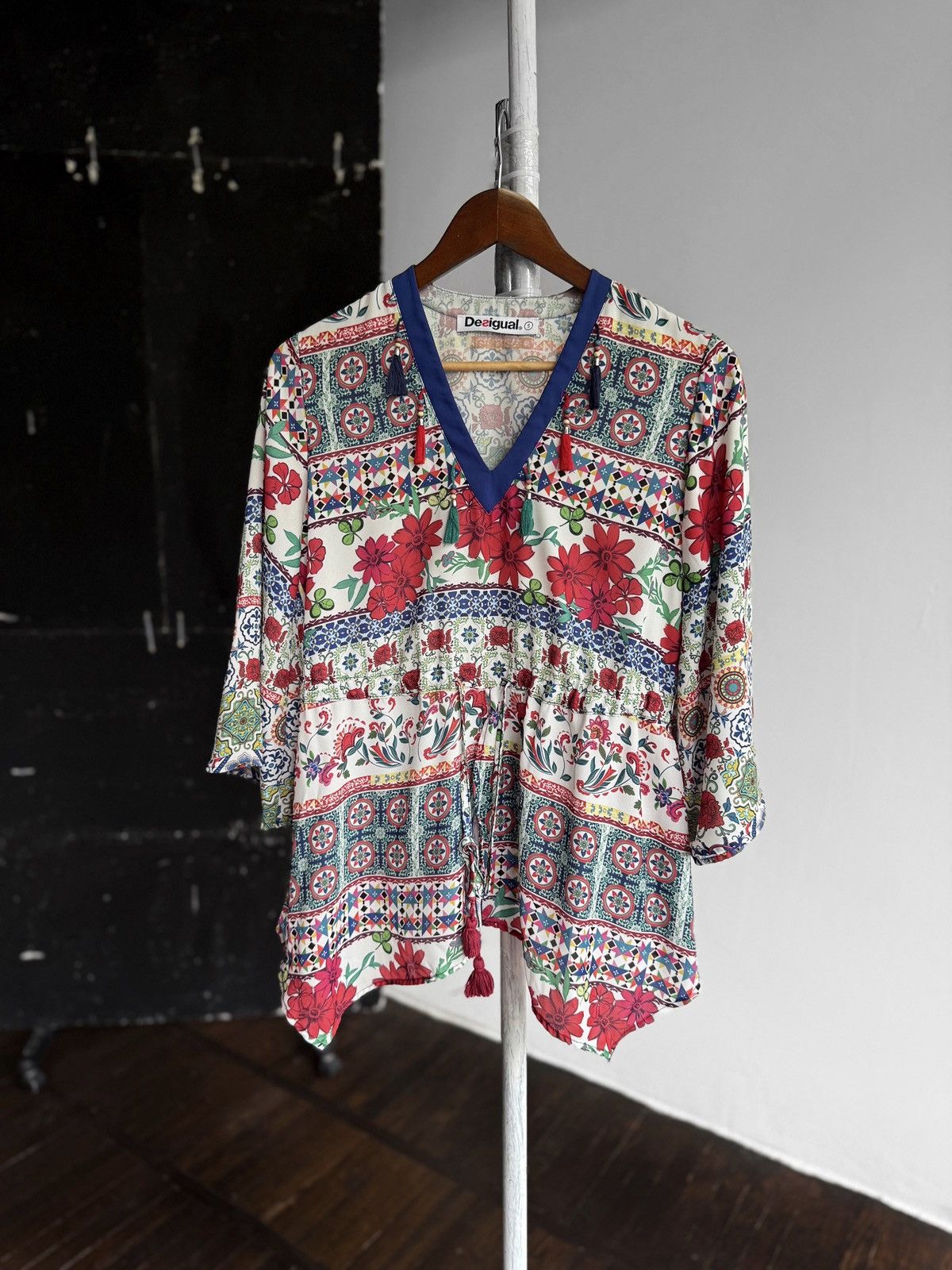 Designer × Desigual Desigual Womens Multicolor 3/4 Sleeve Blouse Top Shirt Size S / US 4 / IT 40 - 1 Thumbnail