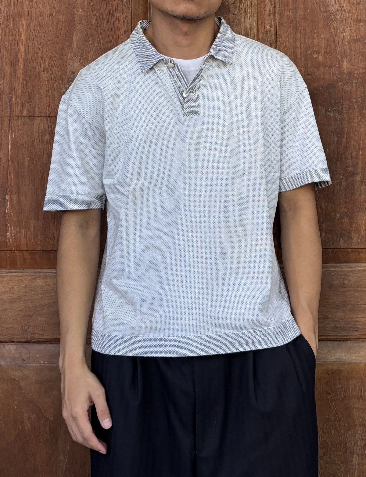 Issey Miyake FREE TAX! Reversed Mesh Polo Shirt - Small Size US S / EU 44-46 / 1 - 1 Thumbnail