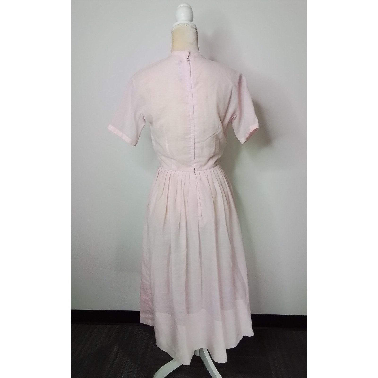 Other Vintage L'Aiglon Dress Women's Pale Pink Short Sleeve Size L / US 10 / IT 46 - 3 Thumbnail