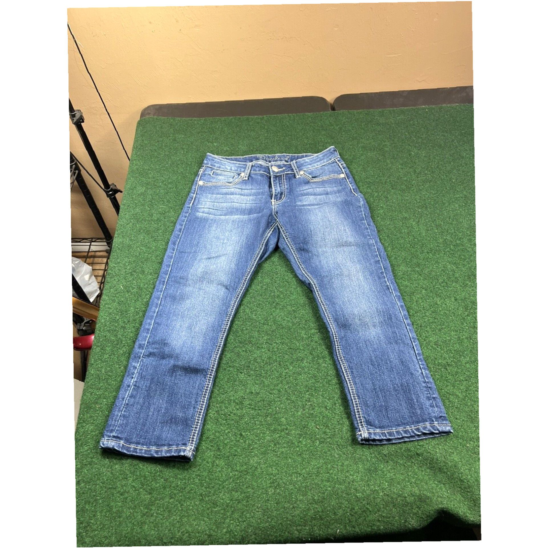 Vintage ND Jeans Womens 6 Blue Weekend Capri Designer Denim Fashion Studded 29x23 Size 28" / US 6 / IT 42 - 4 Thumbnail