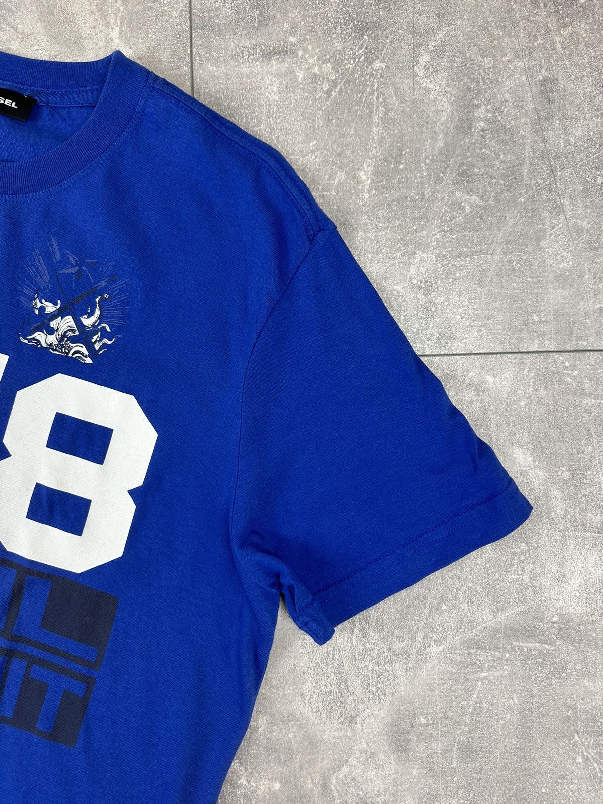 Diesel Diesel 978 Overprint Logo Mens Blue T-Shirt Size US M / EU 48-50 / 2 - 6 Thumbnail