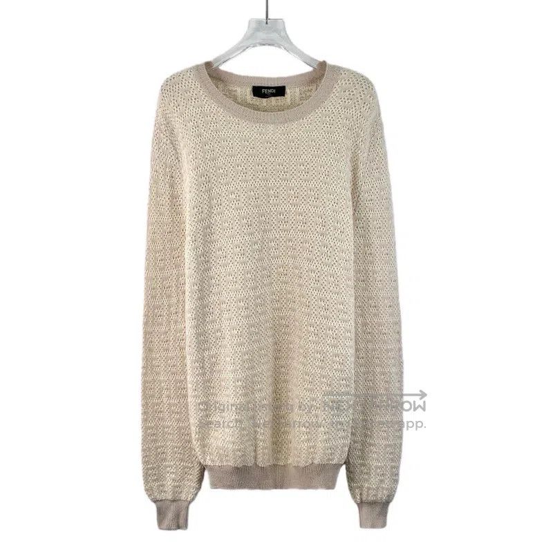 Fendi Color block logo letter all-over print merino wool r
