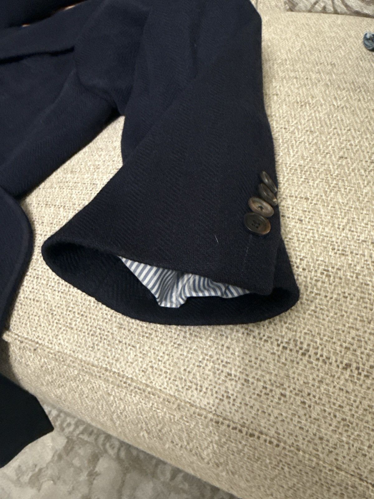 Drake's Drakes Navy Herringbone jacket blazer Size 46R - 11 Thumbnail
