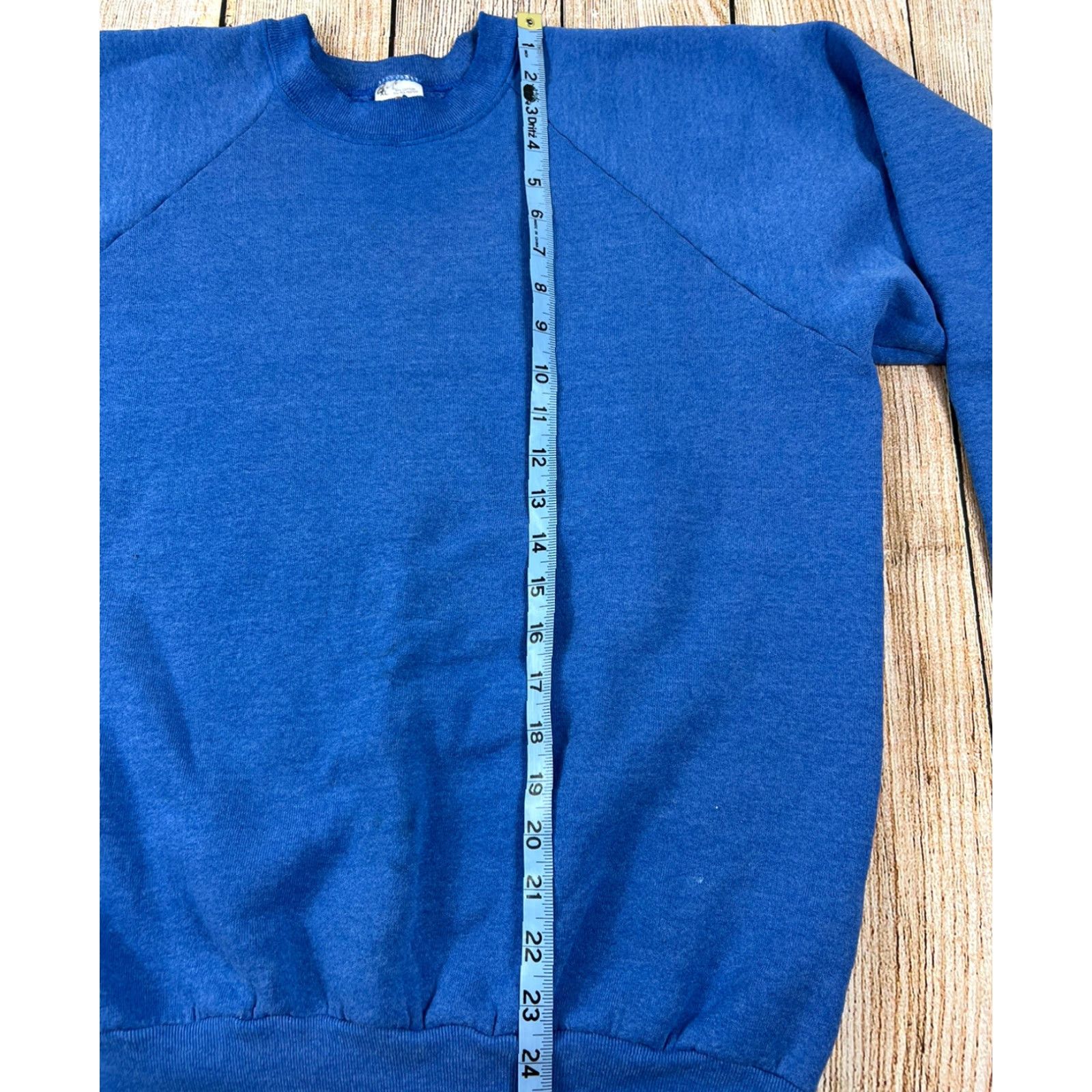 Fruit Of The Loom VINTAGE Fruit of the Loom Sweatshirt Blue XL Men 90s Fleece Pullover Smudges Stains Size US XL / EU 56 / 4 - 4 Thumbnail
