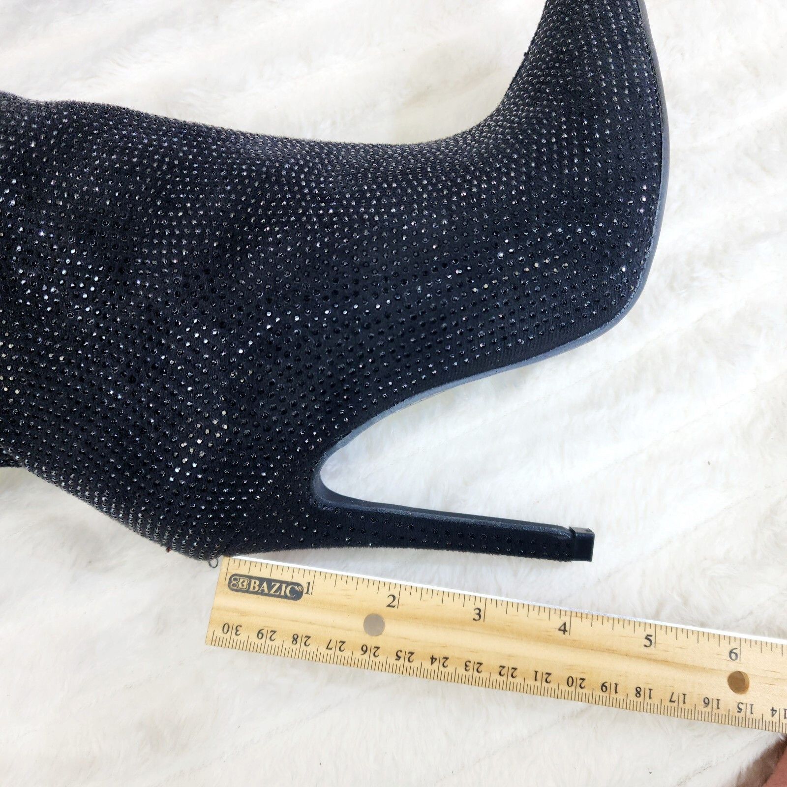Other Radiant Black Rhinestone High Heel Stiletto Slouch Knee High Size US 6.5 / IT 36.5 - 7 Thumbnail