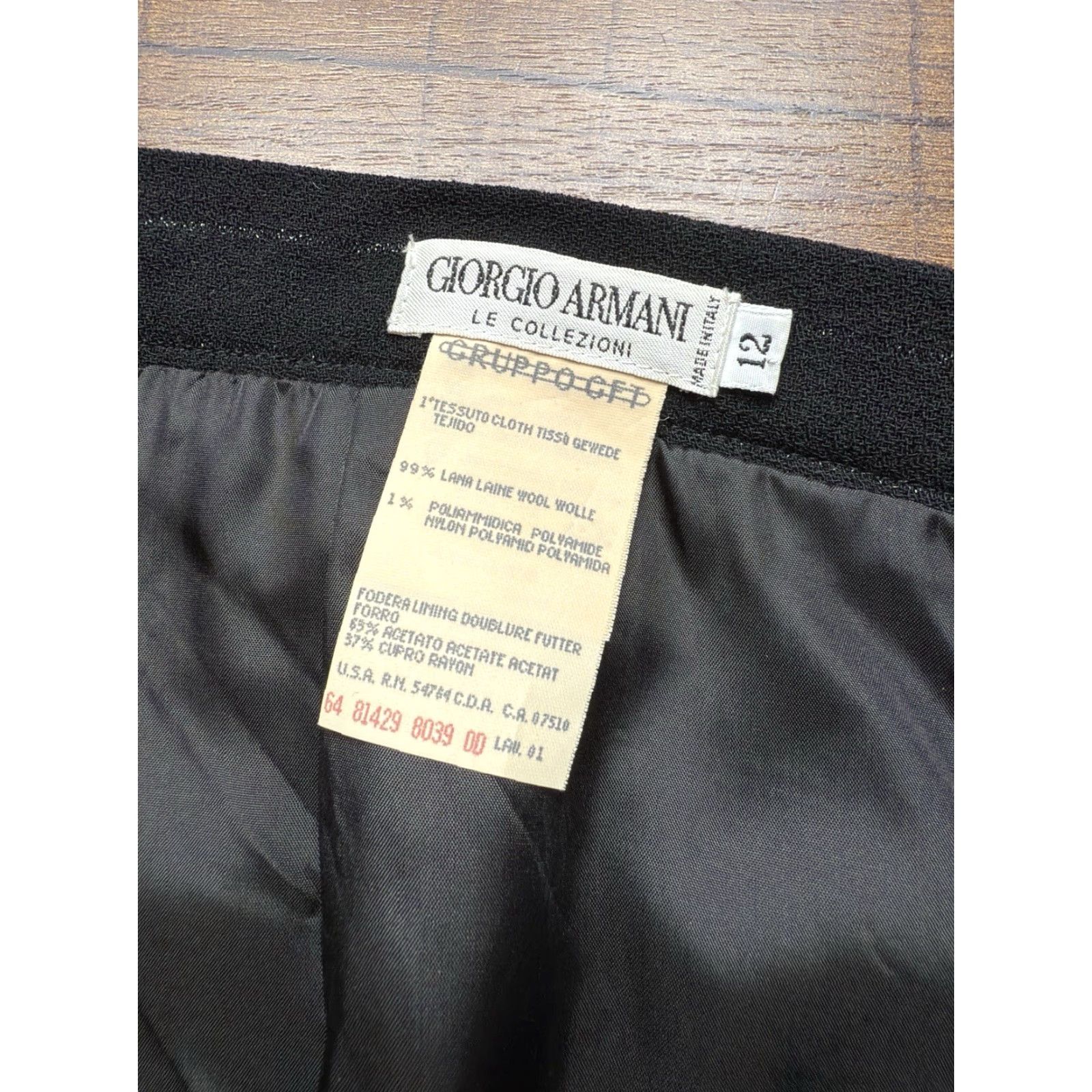 Armani VINTAGE Armani Collezioni Skirt Womens Size 12 Black Gray Striped Wool Skirt Size 34" / US 12 / IT 48 - 5 Thumbnail