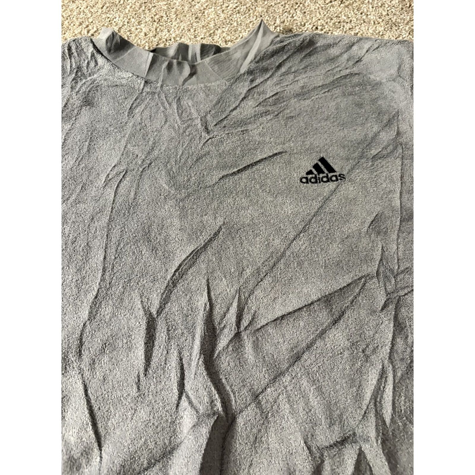 Adidas Adidas Mens Large Gray Long Sleeve Terry Crewneck Pullover Shirt Sample Logo Size US L / EU 52-54 / 3 - 4 Thumbnail