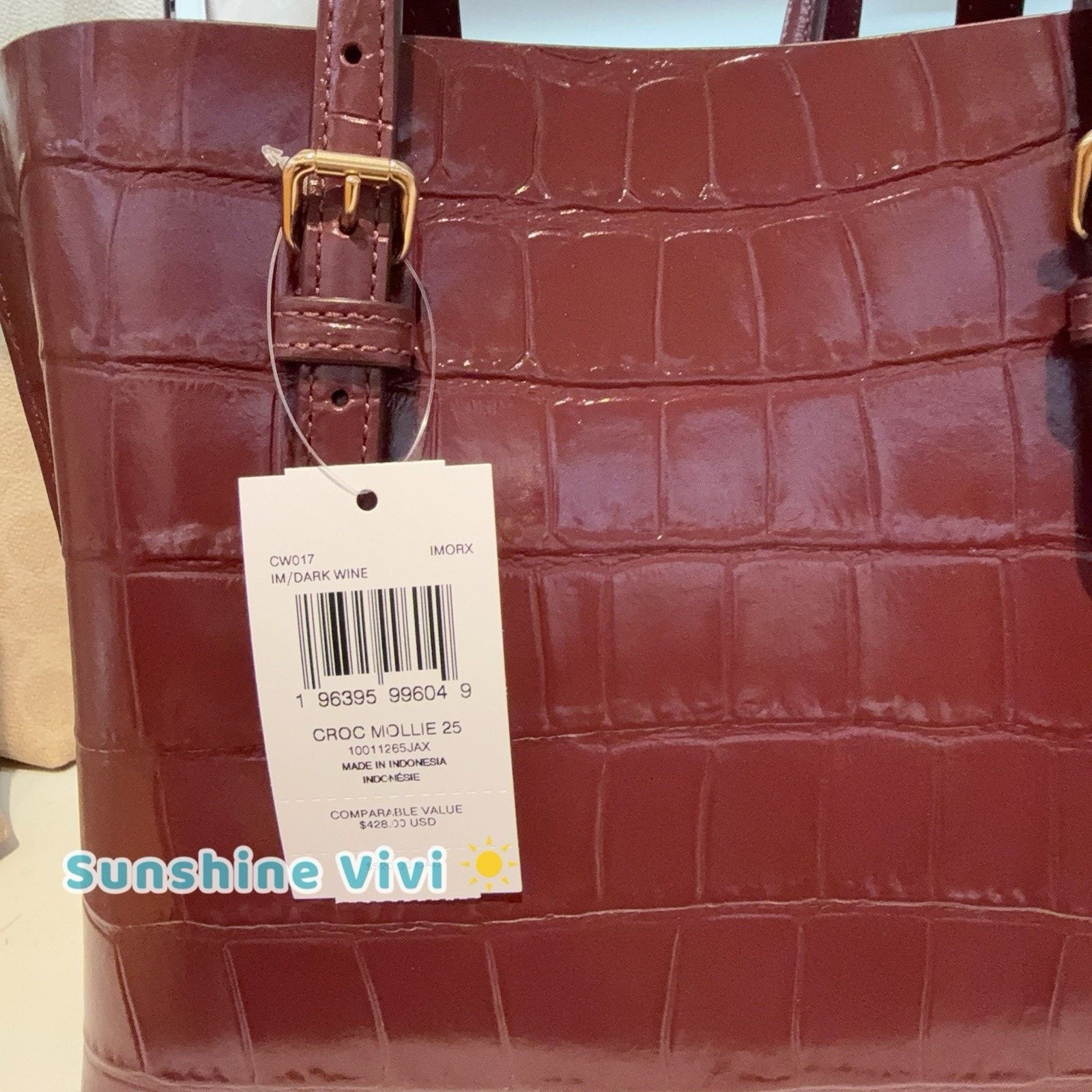 Coach NWT Coach Mollie Tote Bag 25 CW017 leather Dark Wine Size ONE SIZE - 4 Thumbnail