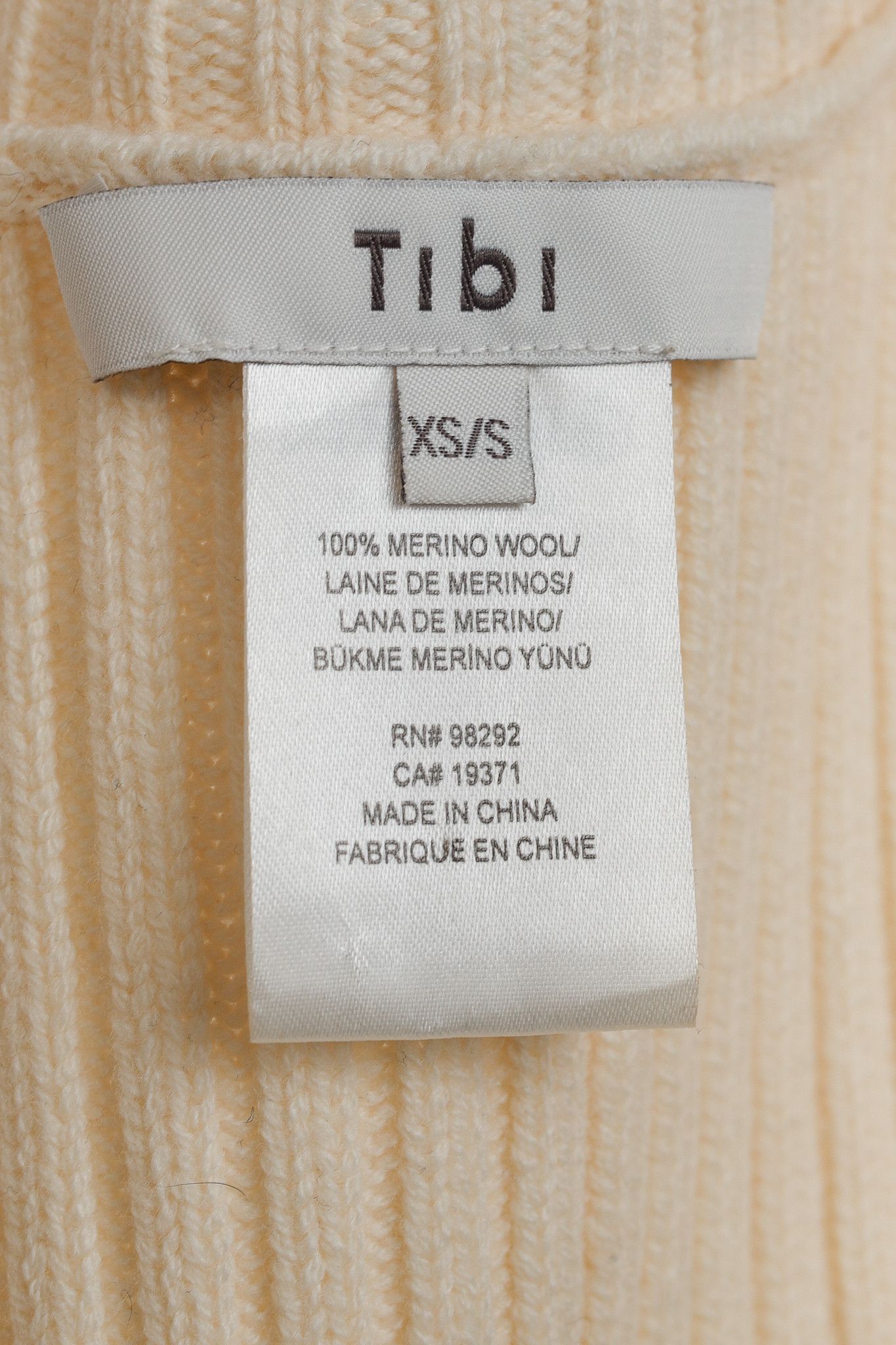 Tibi Tibi AW/19 Off-White Merino Rib Apron Turtleneck Dicky Size XS / US 0-2 / IT 36-38 - 4 Thumbnail
