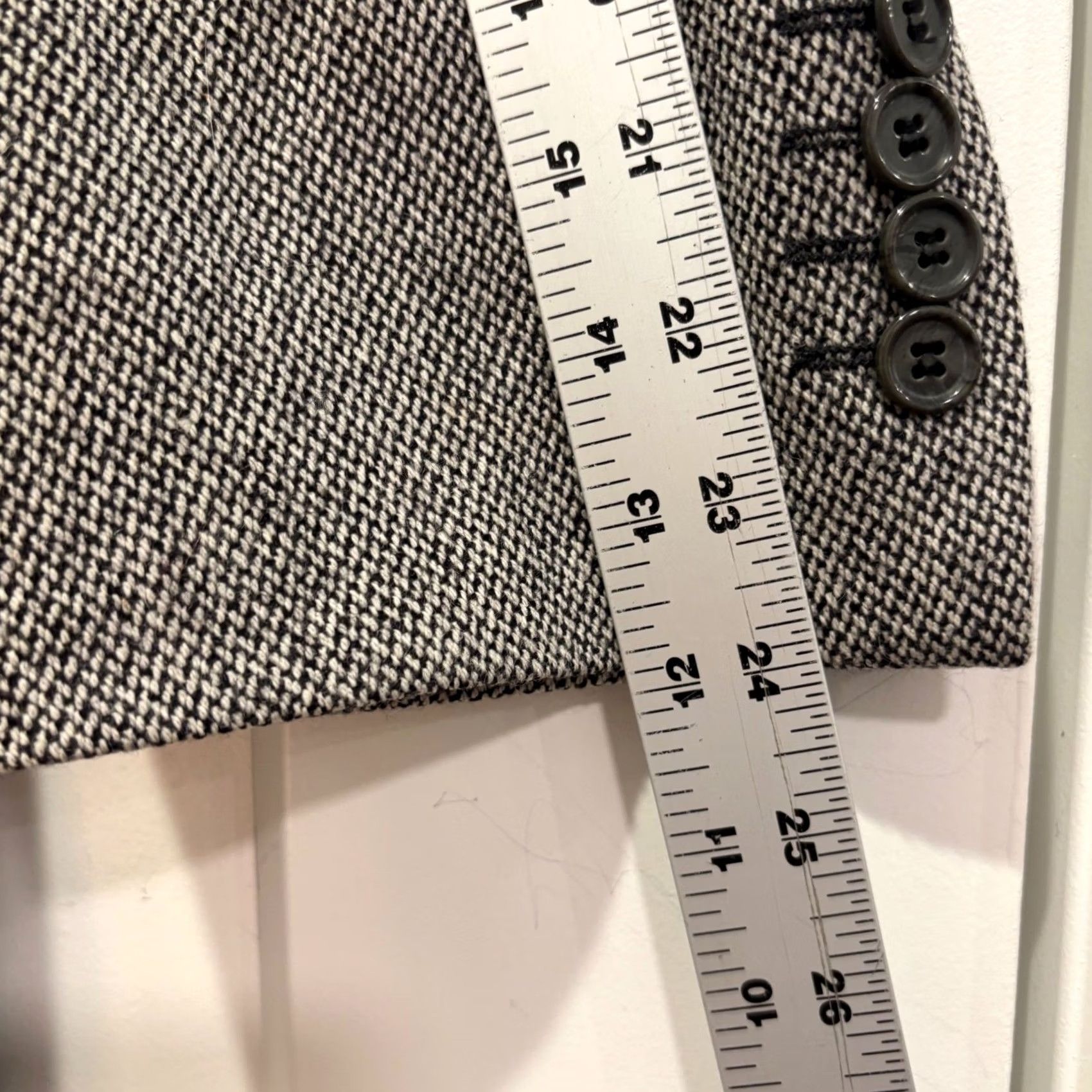 Burton Burton Grey Tweed Wool 3-Button Sport Coat Blazer Mens Size 46R - 6 Thumbnail