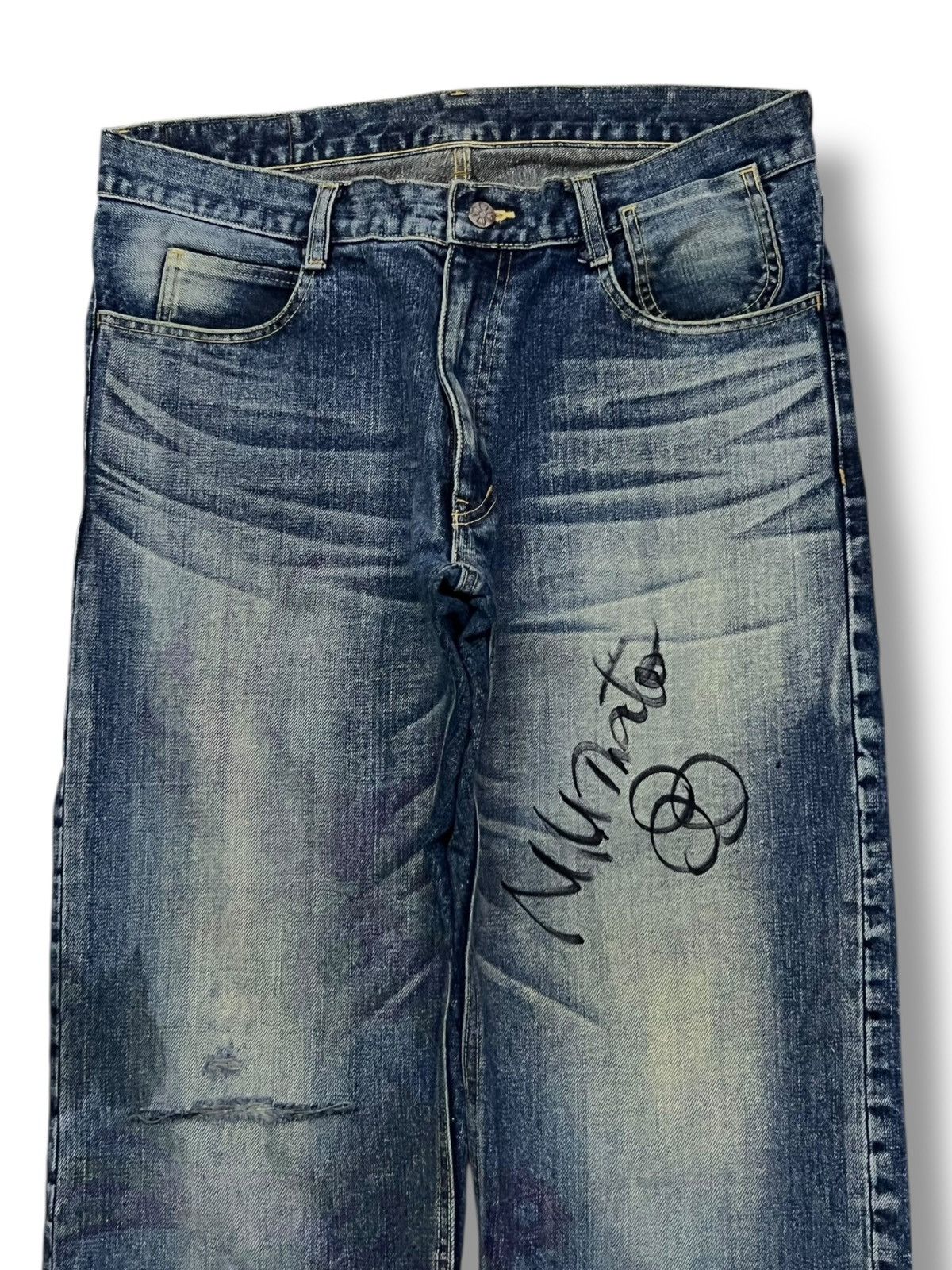 Art Comes First Vintage OZONE ROCKS Grafitti Art. Japan Rebirth Denim W35 Size US 35 - 4 Thumbnail