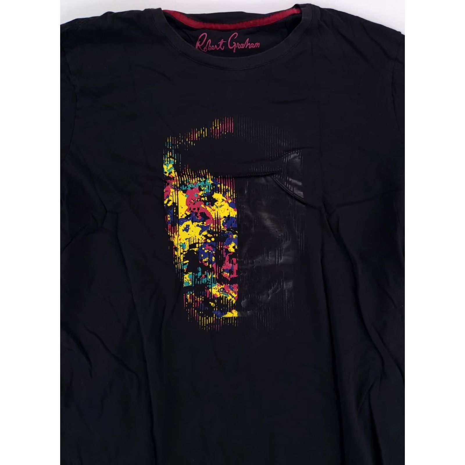 Robert Graham Robert Graham T Shirt Short Sleeve Black Abstract Face Graphic Mens XXL Size US XXL / EU 58 / 5 - 3 Thumbnail