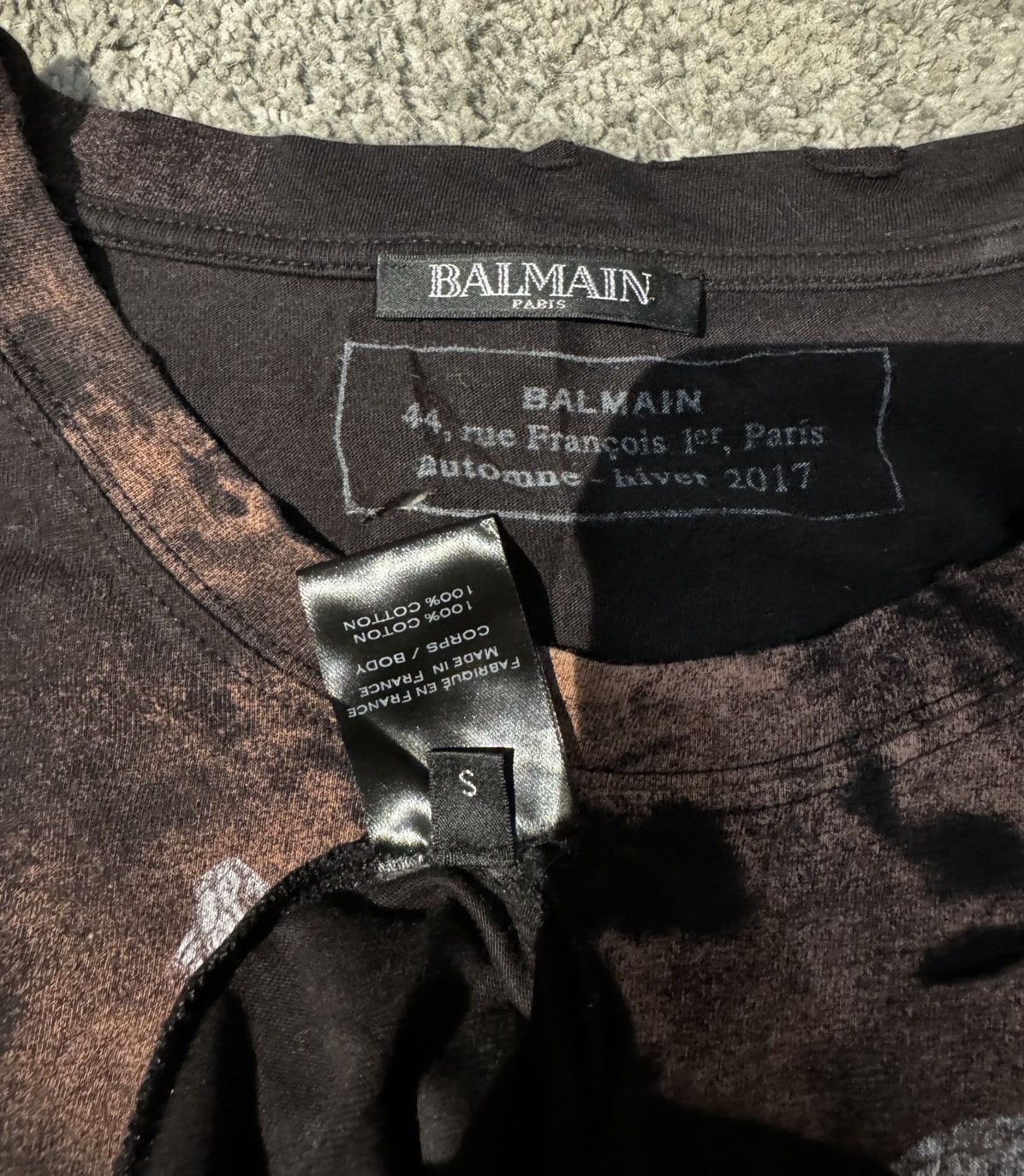 Balmain Balmain Tiger Logo Distressed Acid Black Rock Band T-Shirt Size US S / EU 44-46 / 1 - 5 Thumbnail