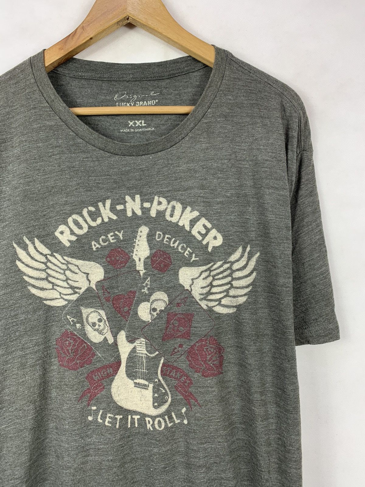 Lucky Brand Steals! Lucky Brand Rock Poker Skull Punk Tee Size US XXL / EU 58 / 5 - 2 Thumbnail