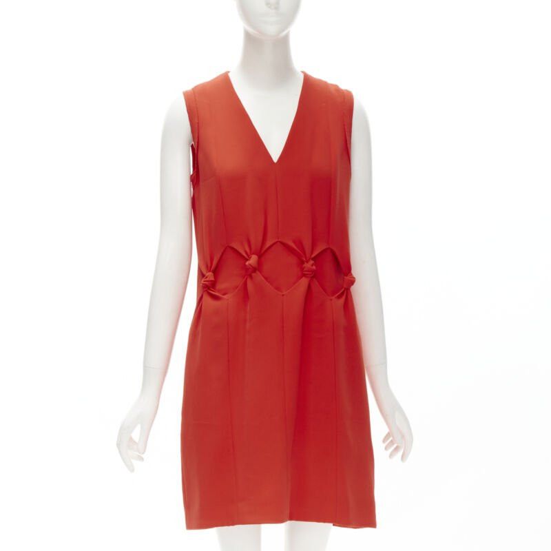 Victoria Beckham VVB VICTORIA BECKHAM red polyester crepe knot detail cocktail dress UK8 S Size S / US 4 / IT 40 - 1 Thumbnail