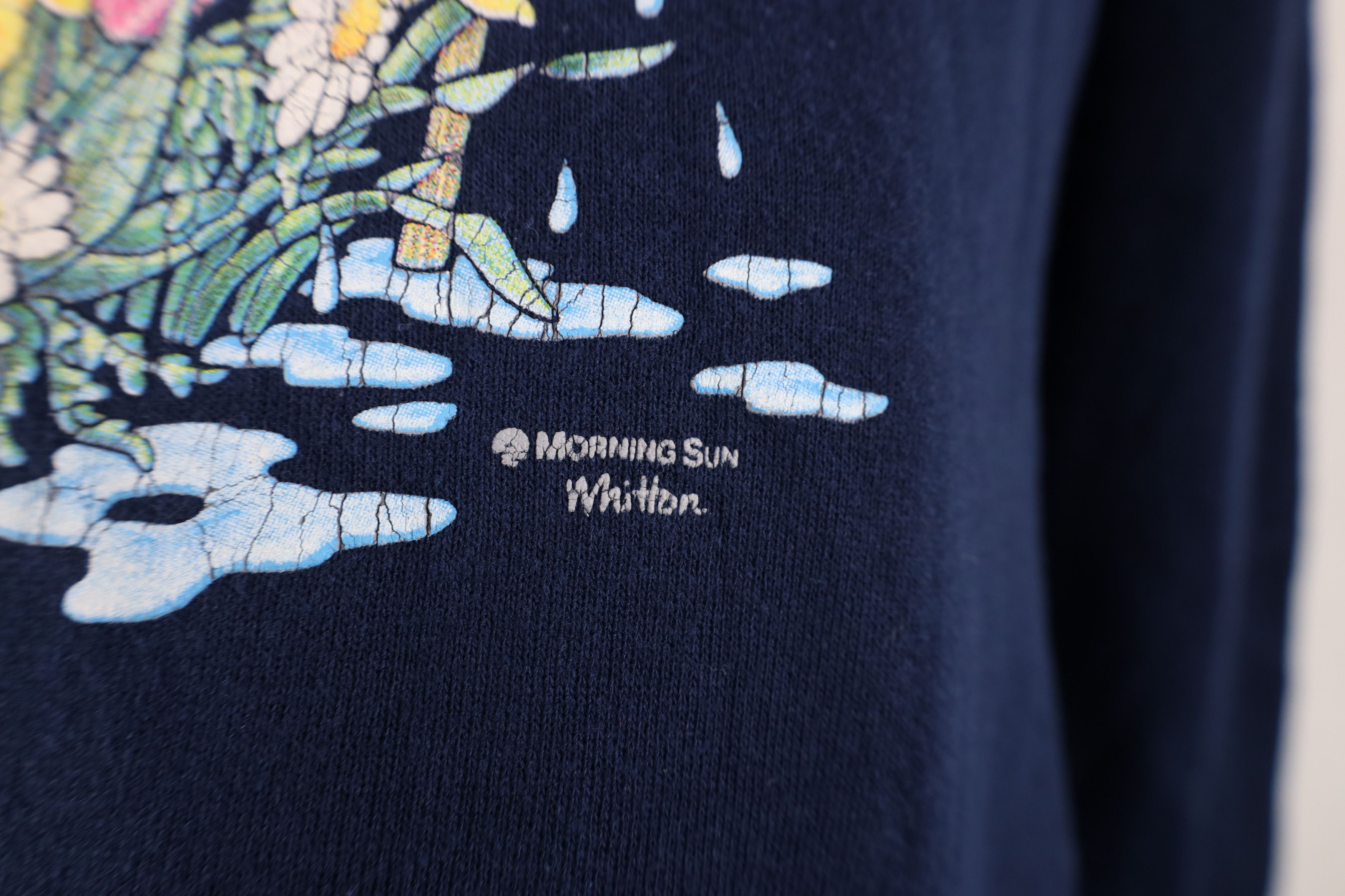Vintage Vintage 90s Streetwear Bird Flower Sweatshirt Blue USA Size L / US 10 / IT 46 - 5 Thumbnail