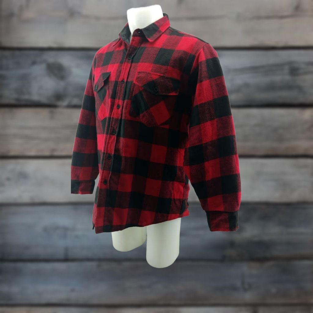 BB Dakota VINTAGE Dakota Red Flannel Jacket Size Medium Plaid Quilted Lining Hipster Dakota Shirt Jacket Mens Size US M / EU 48-50 / 2 - 1 Thumbnail