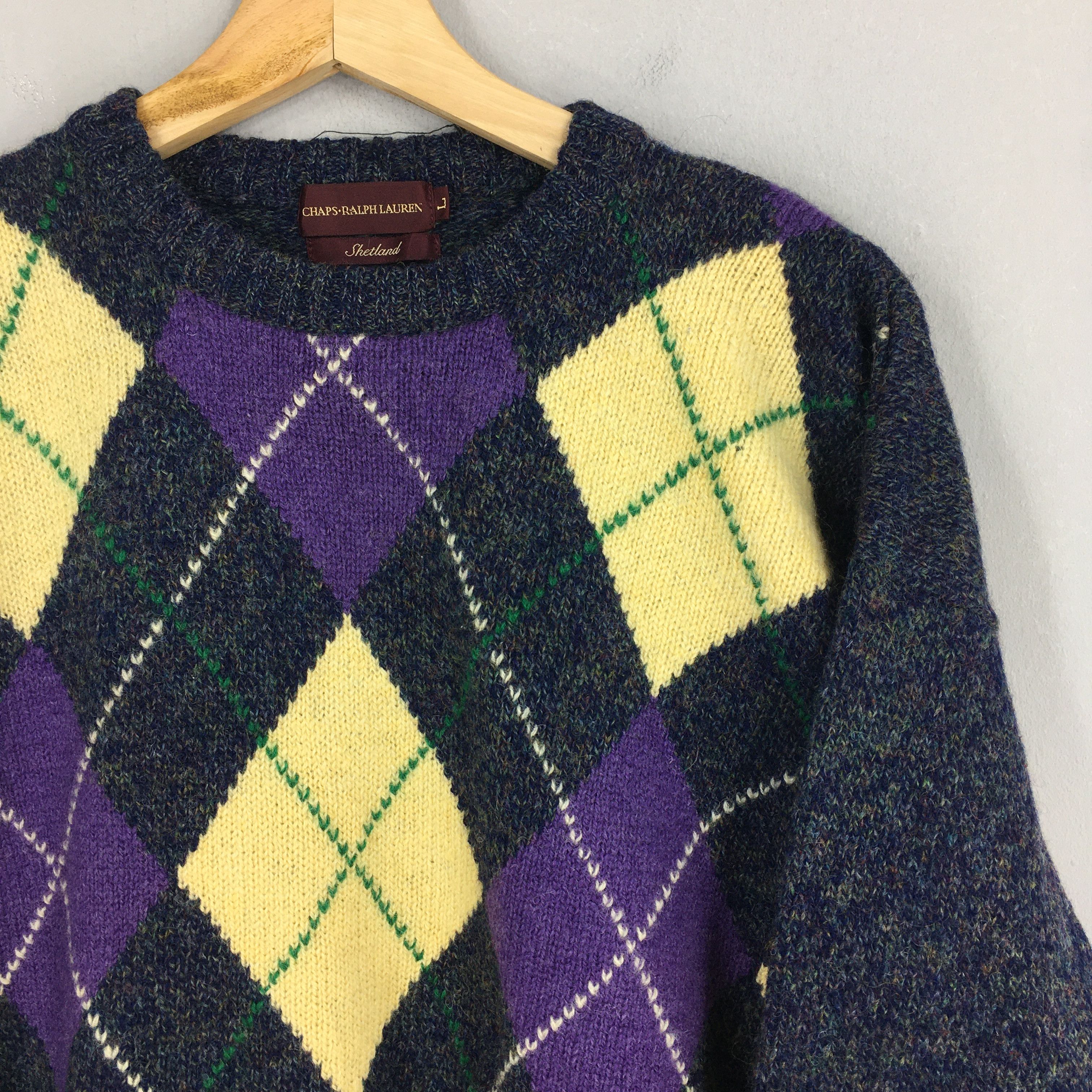 Chaps Ralph Lauren × Polo Ralph Lauren × Ralph Lauren Vintage Chaps Ralph Lauren Knitwear Shetland Crewneck Large Size US M / EU 48-50 / 2 - 2 Thumbnail