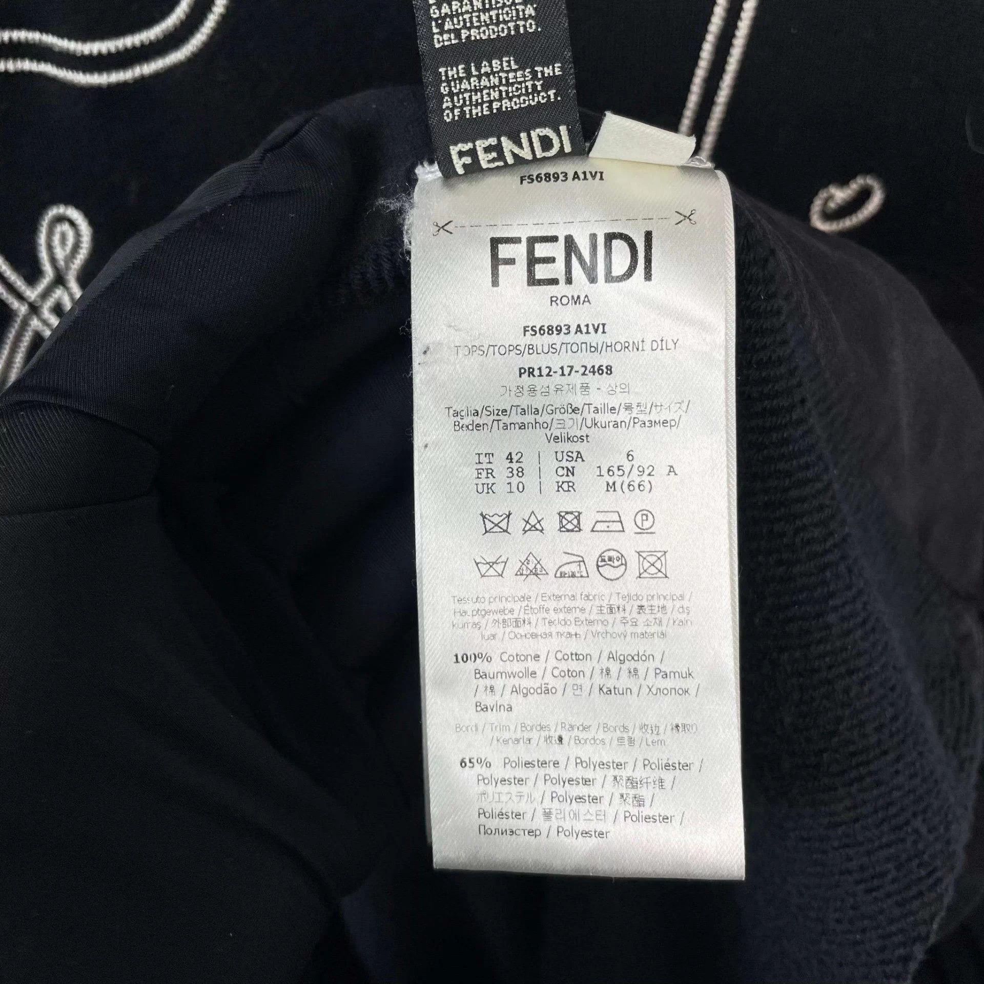 Fendi Fendi cotton beaded long sweatshirt black 175 Size M / US 6-8 / IT 42-44 - 5 Thumbnail