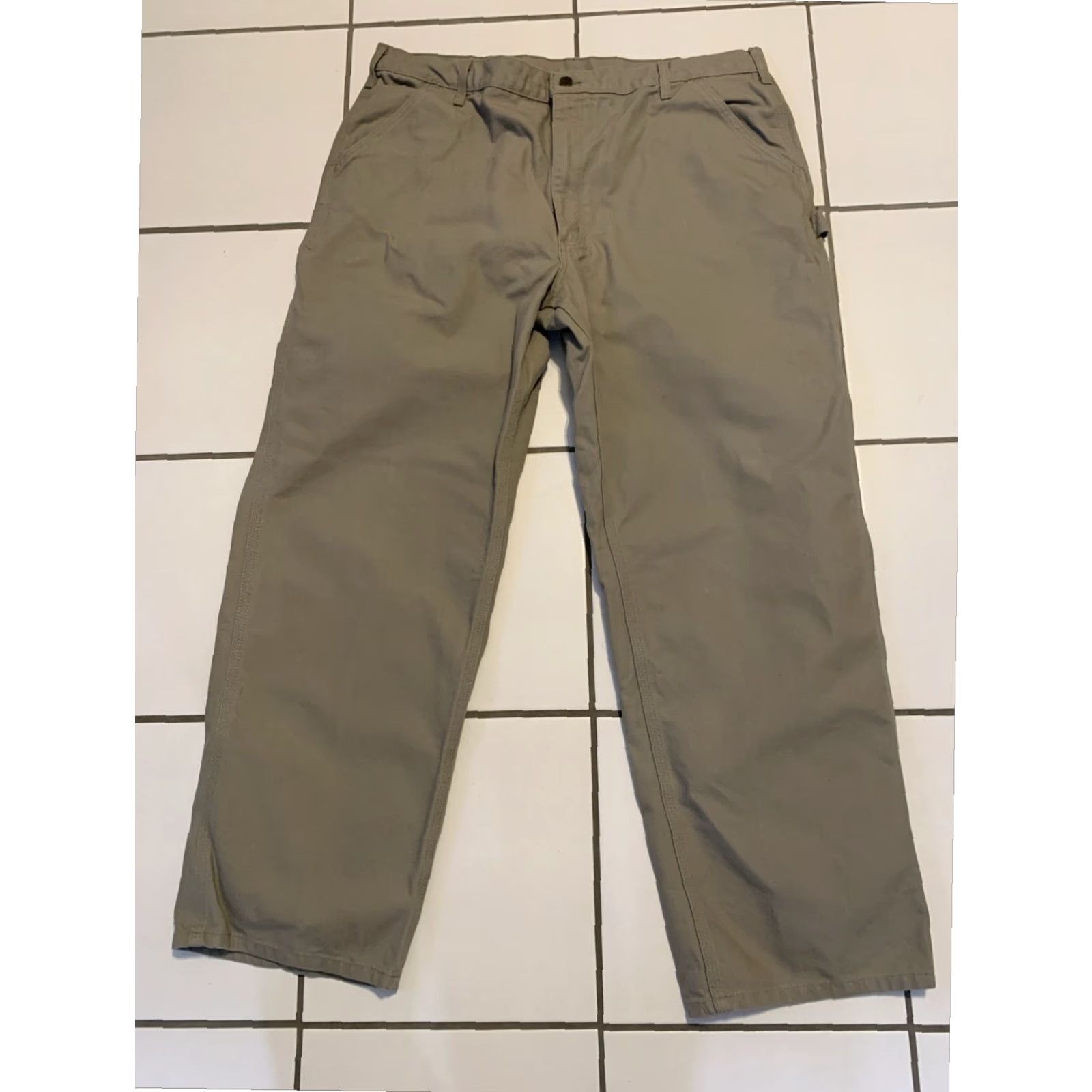 Carhartt Carhartt Mens Work Pants Size 42x31 Extra Large XL Washed Duck Utility Size US 42 / EU 58 - 2 Thumbnail