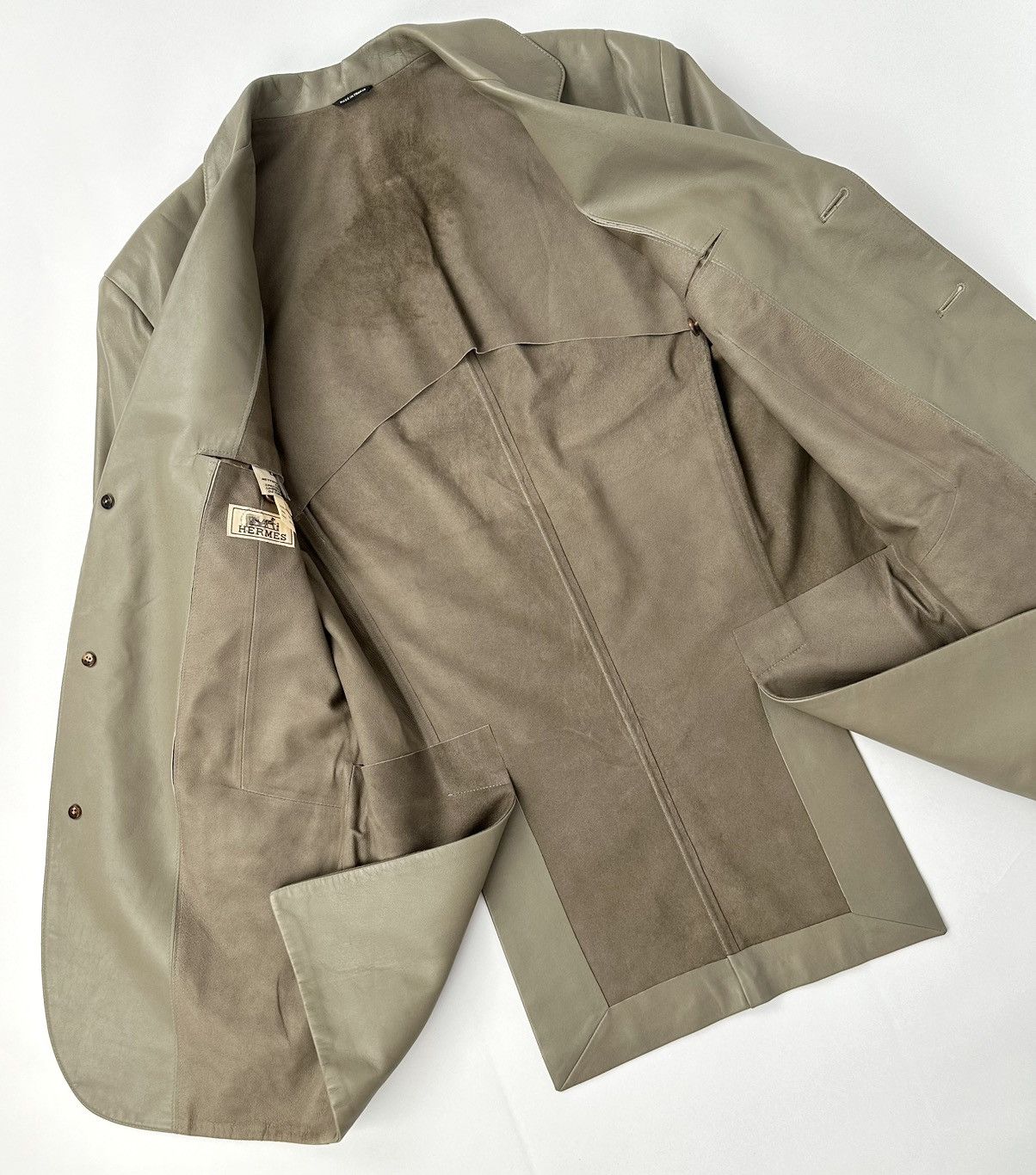 Hermes Hermes Lambskin Leather Classic Pockets Blazer Size 46S - 13 Thumbnail
