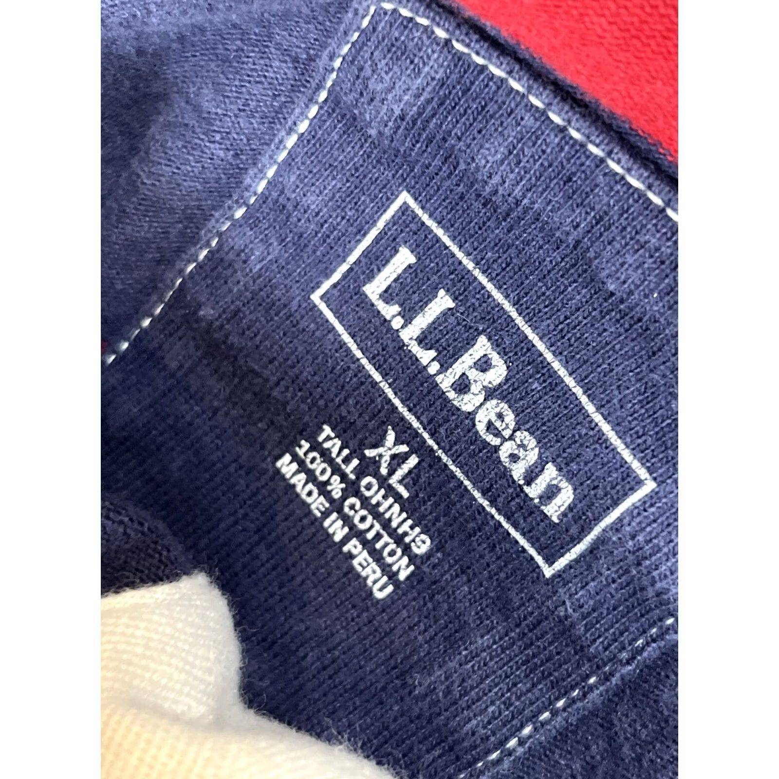 Vintage VINTAGE LL Bean Shirt Mens XLT Large Tall Red Blue Striped Rugby Polo Long Sleeve Outdoors Size US XL / EU 56 / 4 - 4 Thumbnail