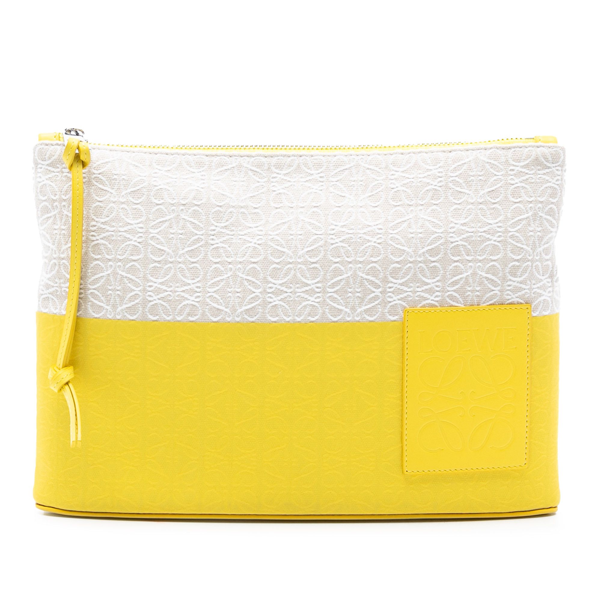 Loewe LOEWE Repeat Anagram Jacquard and Leather Oblong Pouch Size ONE SIZE - 1 Thumbnail
