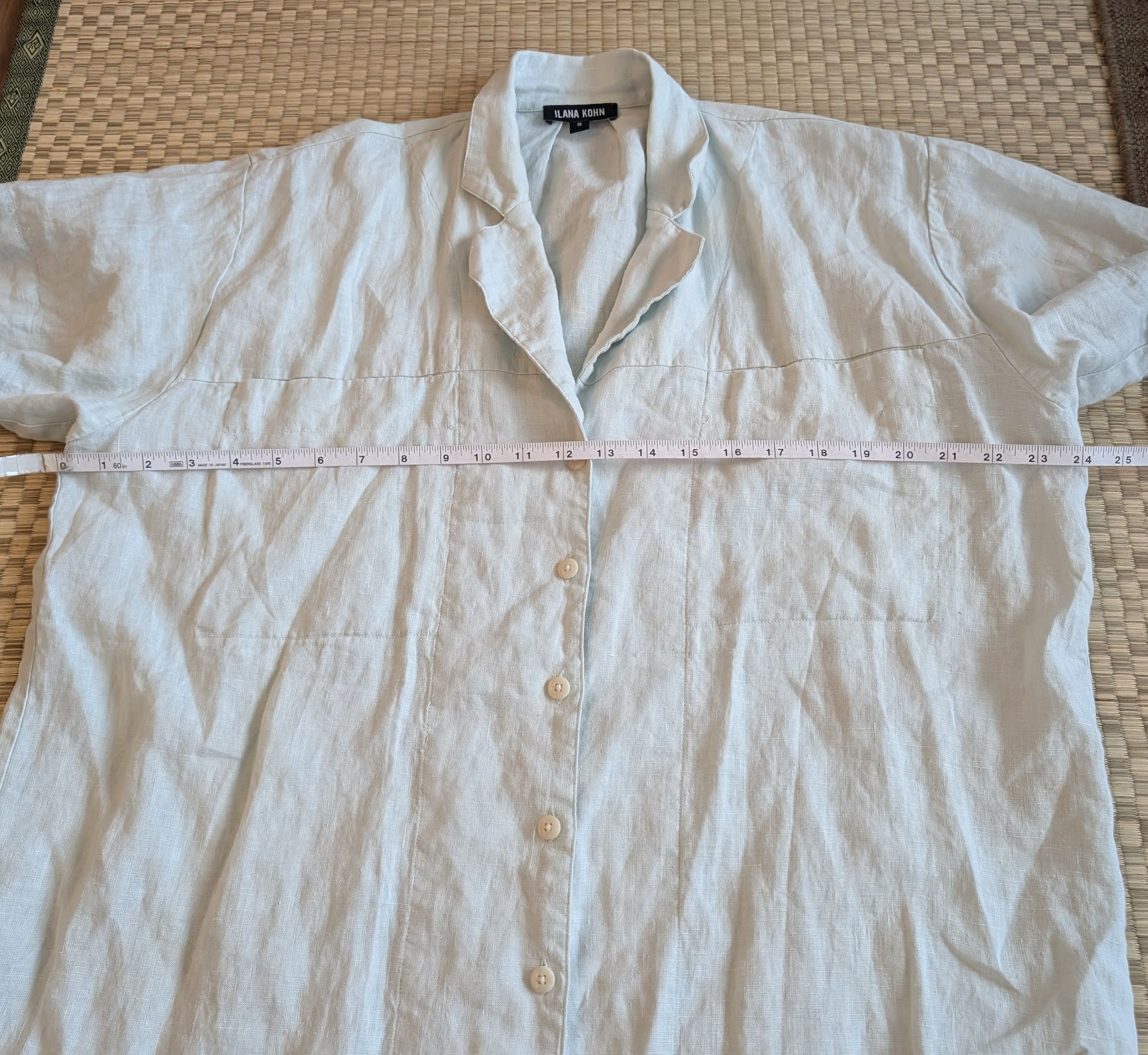 Ilana Kohn Ilana Kohn 100% Linen Shirt Dress Mint Made in USA Size S / US 4 / IT 40 - 5 Thumbnail