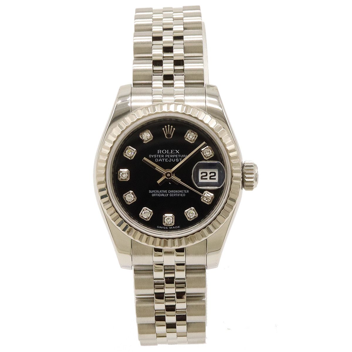 Rolex Rolex Rolex Datejust Roulette Black Dial 10P Diamond Automatic Watch 179174G Metal Automatic 179174G in Pristine Condition Size ONE SIZE - 1 Thumbnail