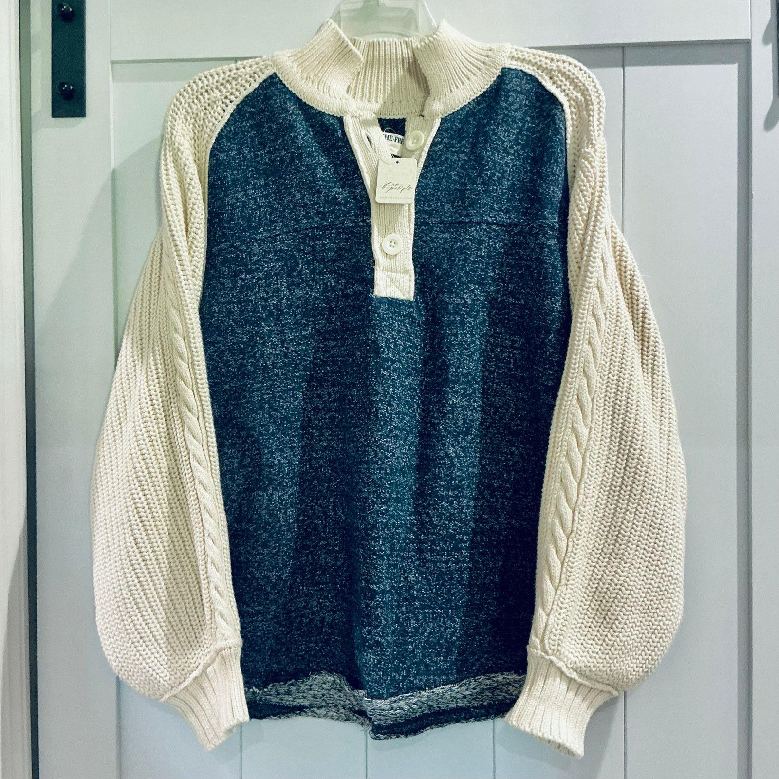 Free People NWT Free People We The Free Marco Polo Sweater Navy Combo M Size M / US 6-8 / IT 42-44 - 5 Thumbnail