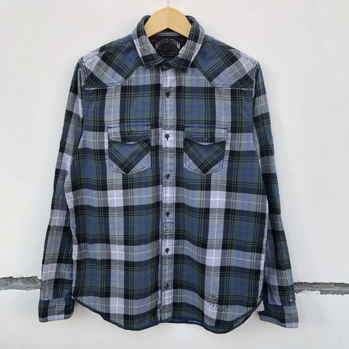 CRAZY VINTAGE Y2K TOMMY HILFIGER DENIM 1985 FLANNEL SHIRT