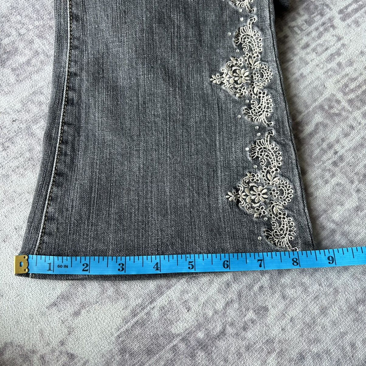 Japanese Brand Y2k Embroidery Flower Flared Jeans Size US 30 / EU 46 - 16 Thumbnail