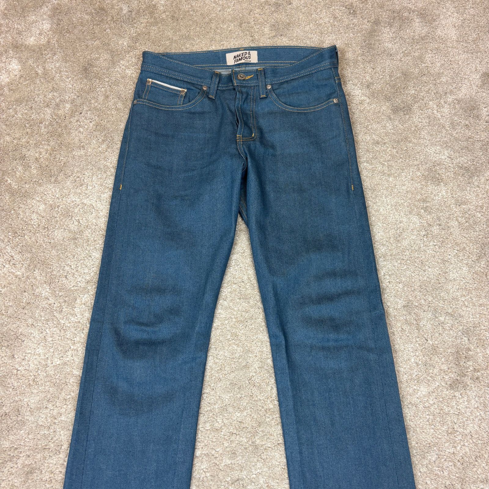 Naked & Famous Naked & Famous Weird Guy Jeans Raw Men's 29x34 Size US 29 - 3 Thumbnail