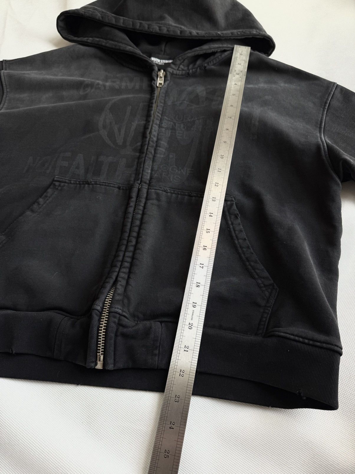 No Faith Studios NFS ZIP JACKET Washed Black Zip Up Hoodie no faith Studios Size US S / EU 44-46 / 1 - 25 Thumbnail