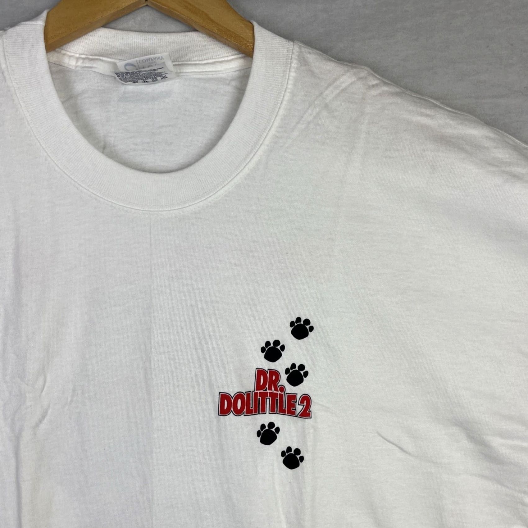 Vintage Dr Dolittle 2 Shirt Mens XL White Movie Promo Eddie Murphy Vintage Short Sleeve Port and Company T-Shirt Size US XL / EU 56 / 4 - 4 Thumbnail