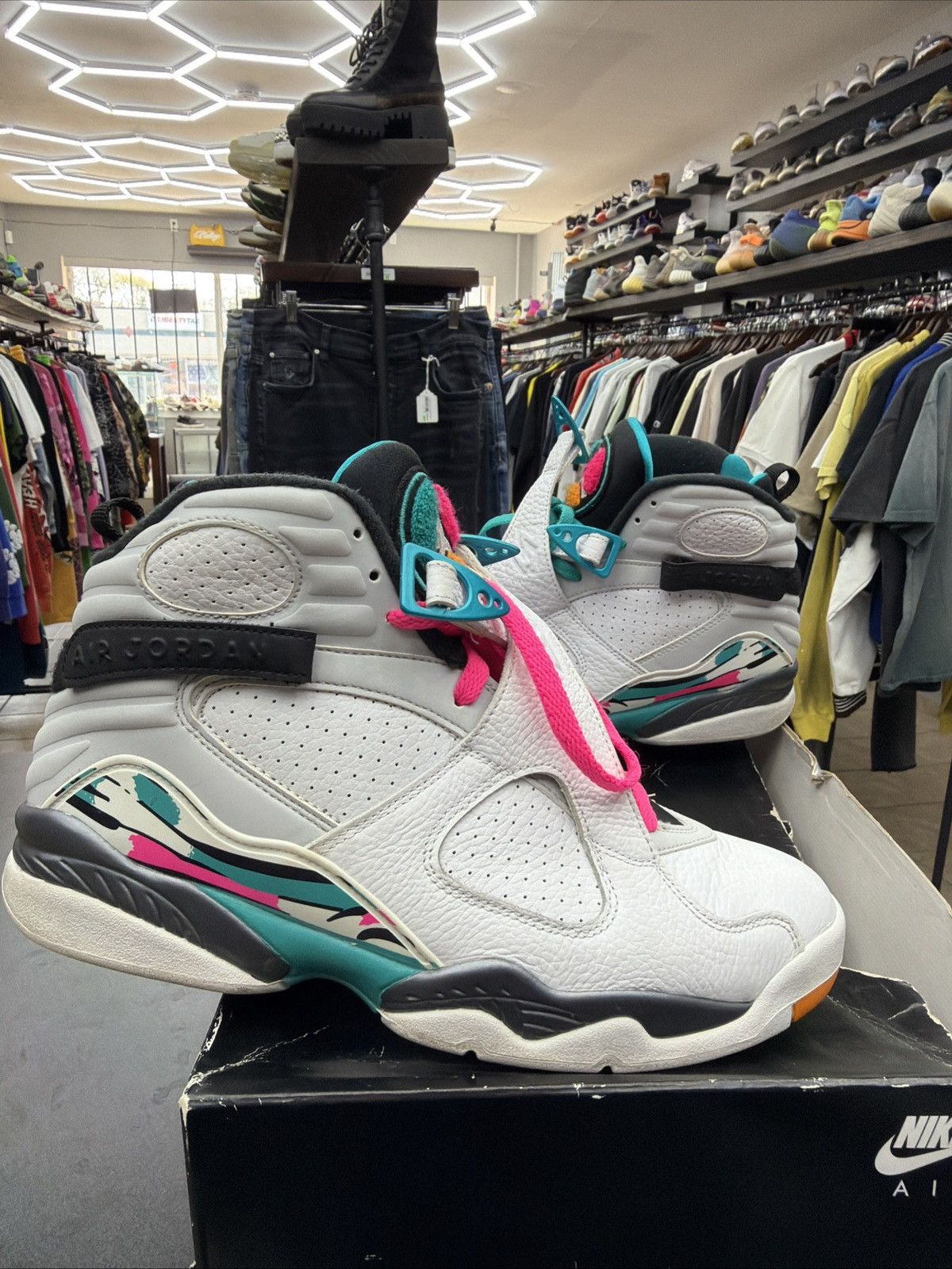 Jordan Brand Nike Air Jordan 8 Retro South Beach OG VIII 305381–113 Size US 9.5 / EU 42-43 - 1 Thumbnail