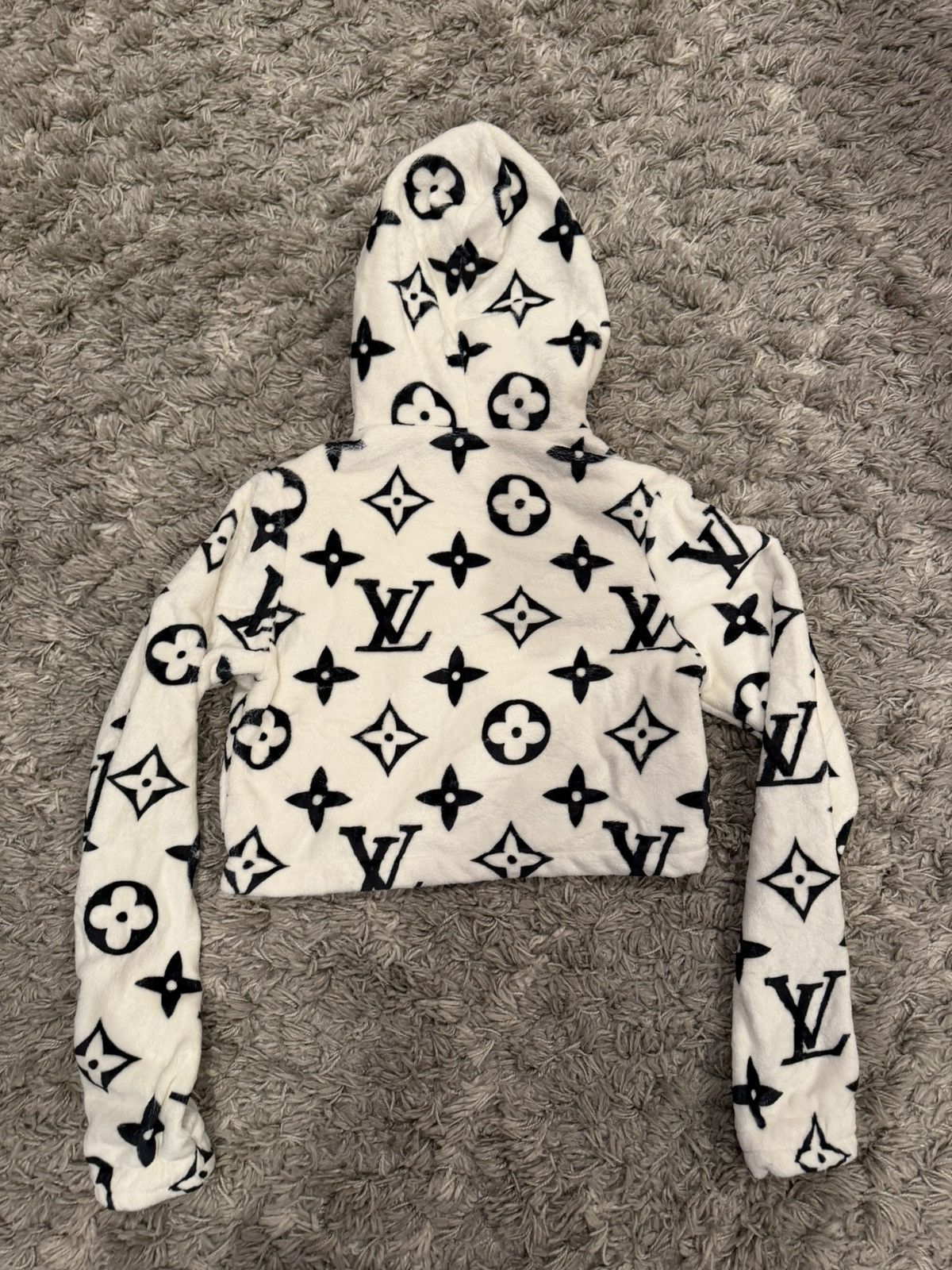Louis Vuitton CUSTOM louis vuitton cropped fleece hoodie Size XS / US 0-2 / IT 36-38 - 2 Thumbnail