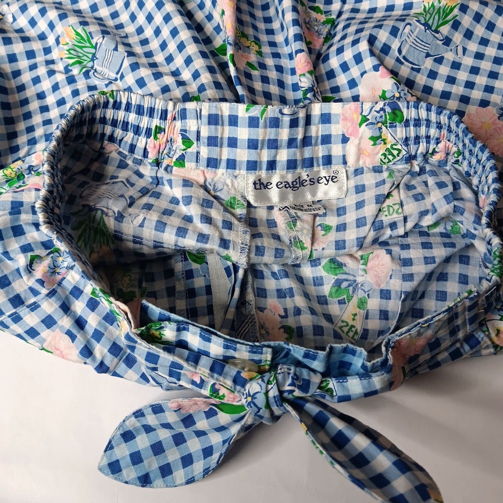 Vintage VINTAGE The Eagle's Eye Womens Shorts Casual Pleated Cotton Flower Garden Bow M Blue Size 32" / US 10 / IT 46 - 7 Thumbnail