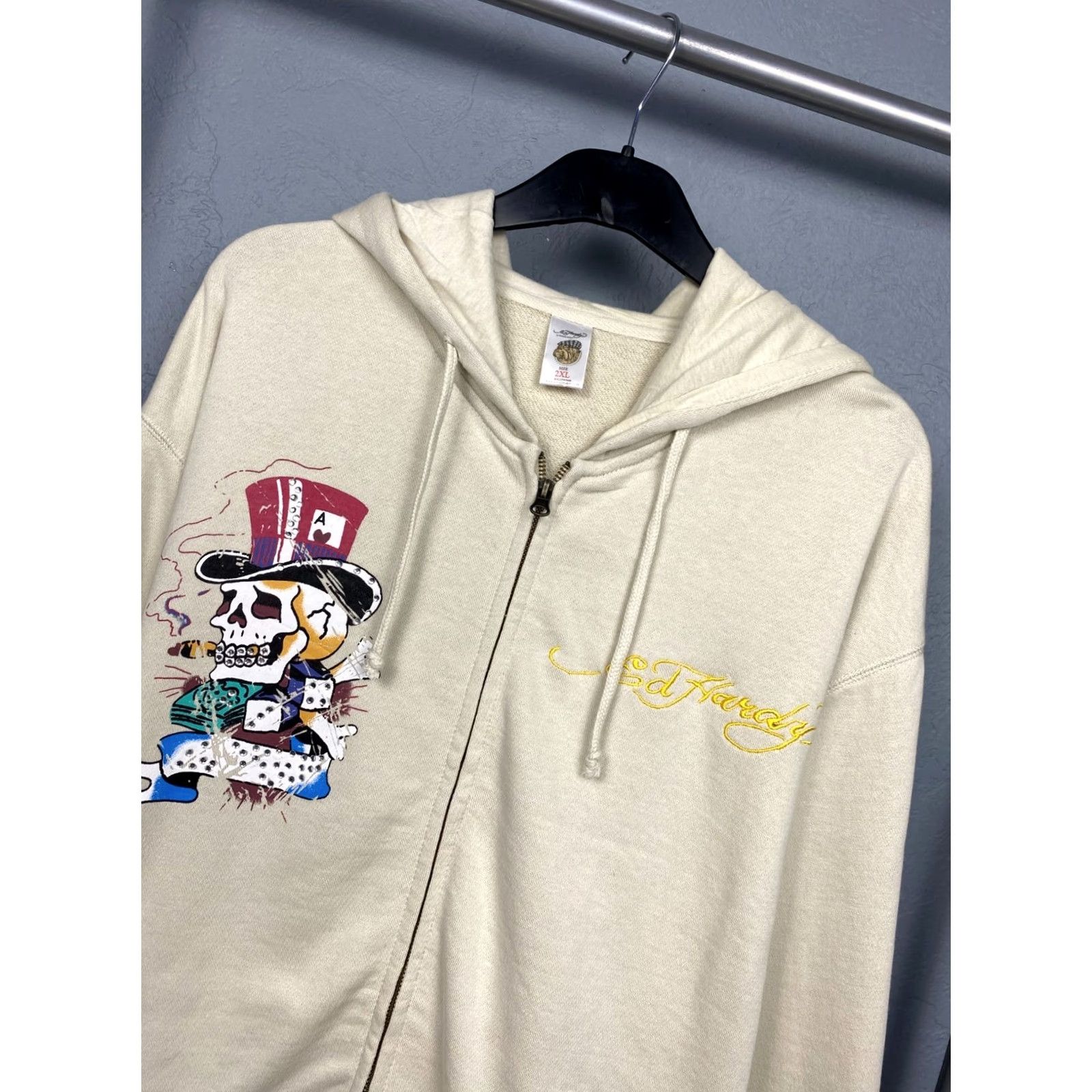 Ed Hardy Ed Hardy by Christian Audigier Mens Full Zip Hoodie 2XL Beige Hoodie Mens 2XL Ed Hardy Full Zip Hoodie Size US XXL / EU 58 / 5 - 2 Thumbnail