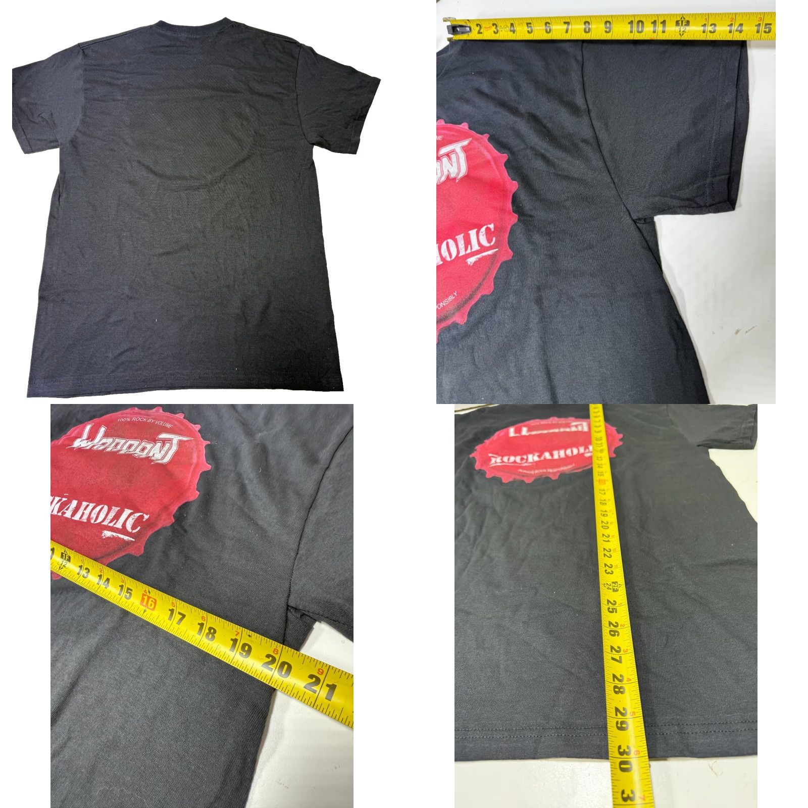Vintage WARRANT Rock Band T-Shirt Rockaholic Large Short Sleeve Crew Neck Black Mens/Unisex Adults Shirt Size US L / EU 52-54 / 3 - 8 Thumbnail