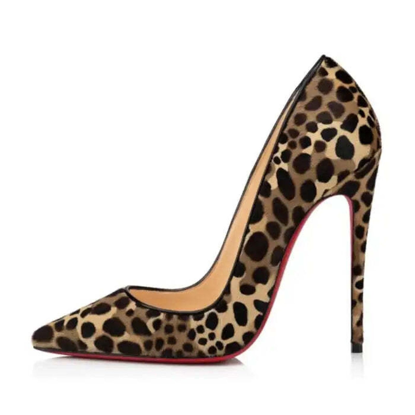Christian Louboutin So Kate 120 Pony Fur Leopard Black Brown Heel Pump 37.5 Size US 7.5 / IT 37.5 - 3 Thumbnail