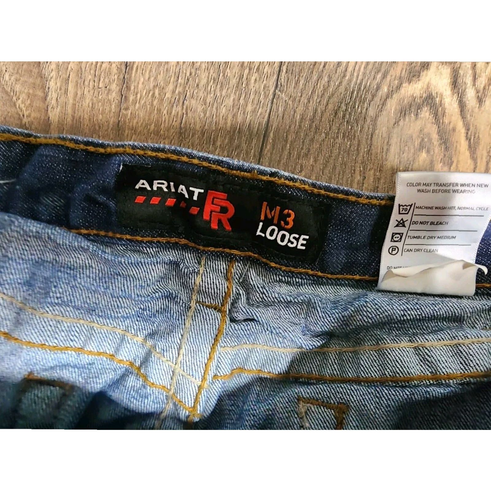 Ariat Ariat Flame Resistant Relaxed Fit Jeans Mens Blue Denim Bootcut Size US 35 - 7 Thumbnail
