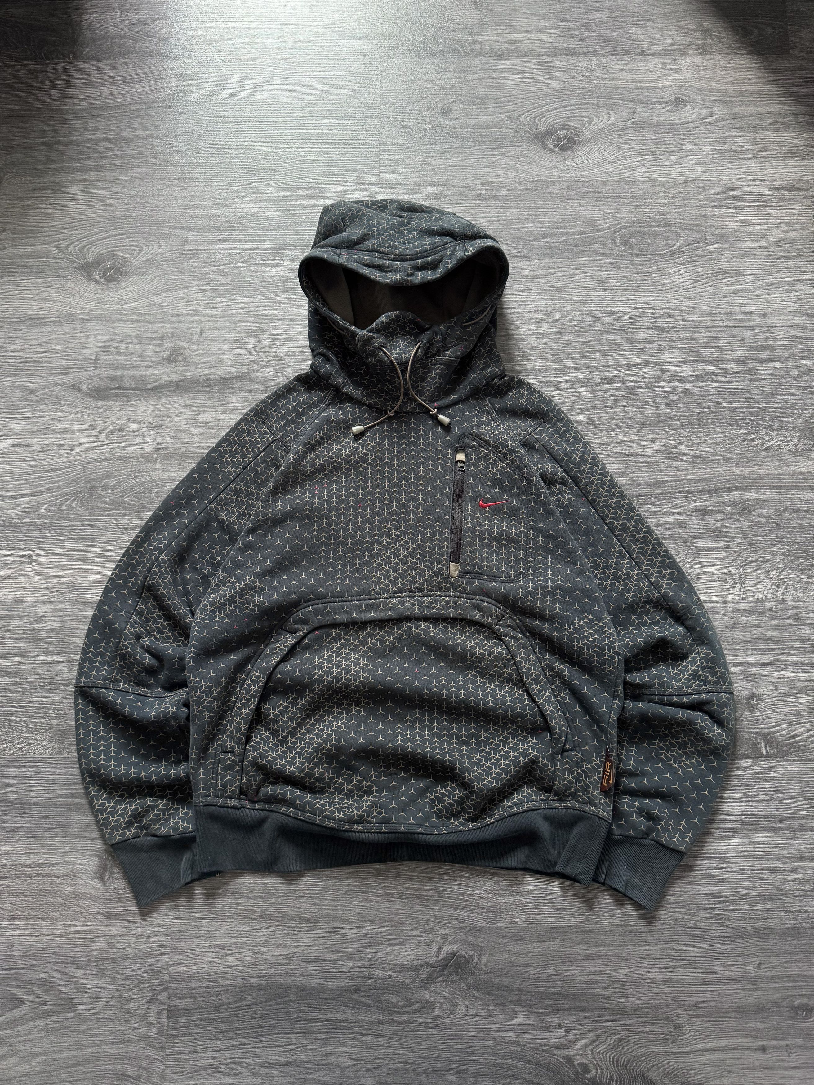 トップス 00s Rare NIKE Technical Ninja Hoodie Nike Tech Fleece Ninja Mask Drill Like ACG Hoodie Y2k Rare