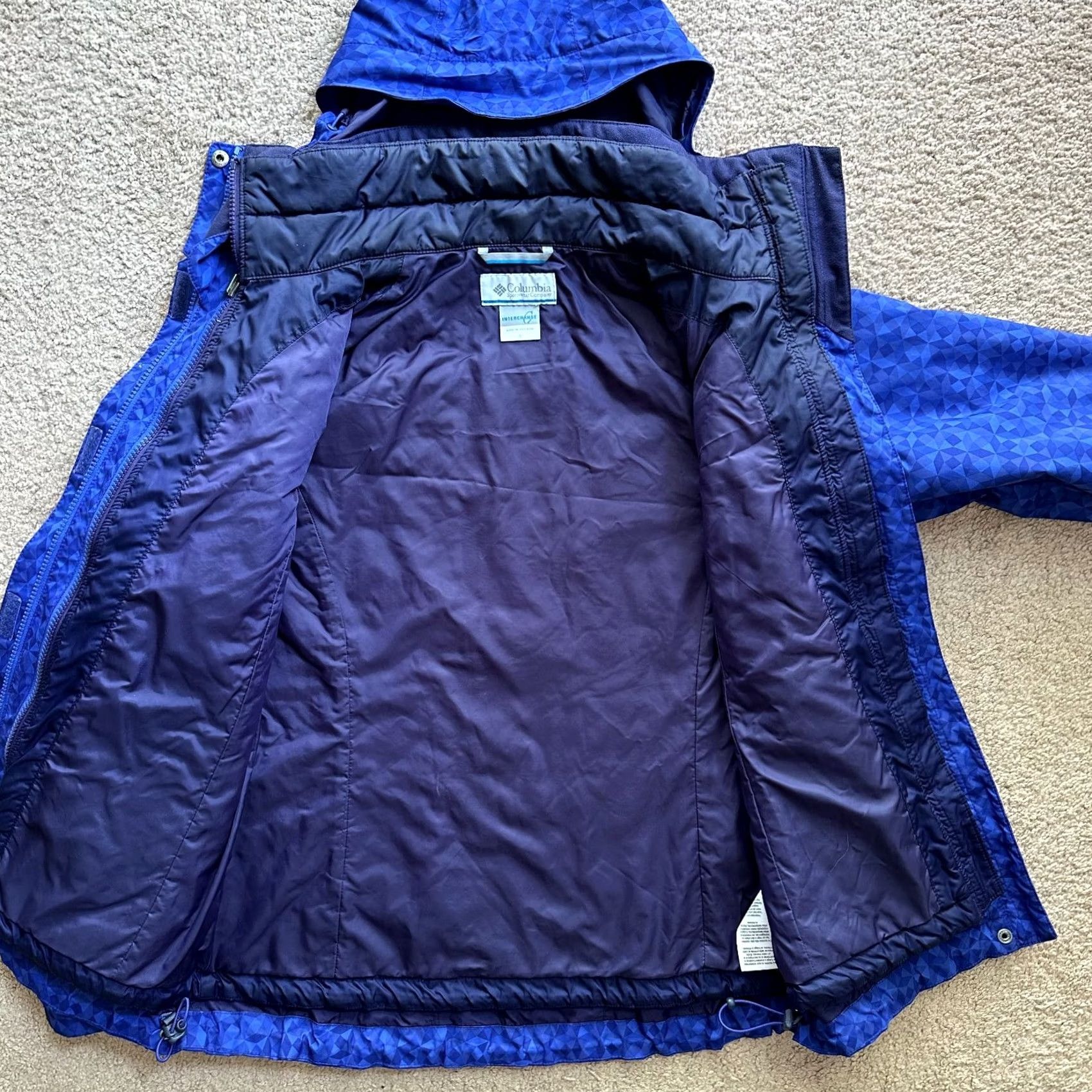 Vintage Columbia Jacket Womens Small Interchange Blue Lined Full Zip Pockets Winter Jacket Size S / US 4 / IT 40 - 3 Thumbnail