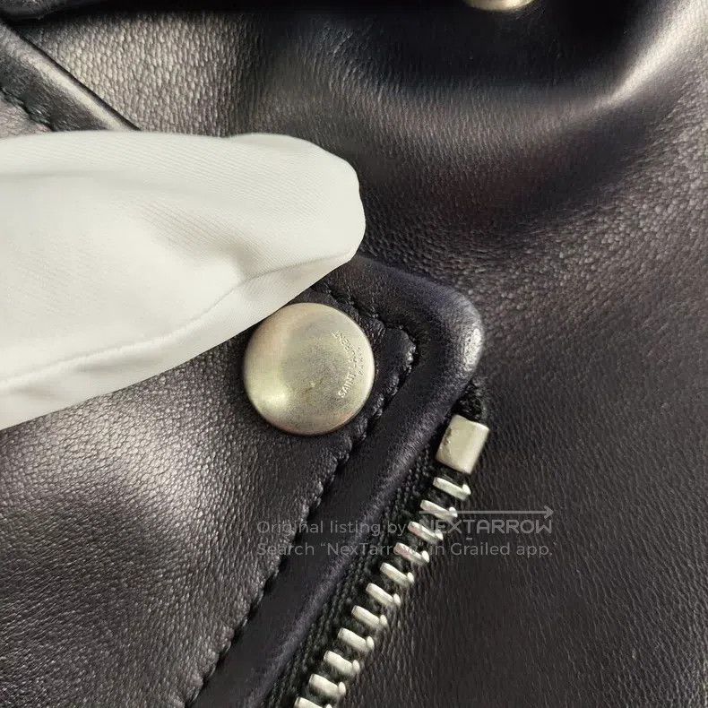 Saint Laurent Paris Saint Laurent Paris Navy Blue Leather Jacket Size XS / US 0-2 / IT 36-38 - 4 Thumbnail